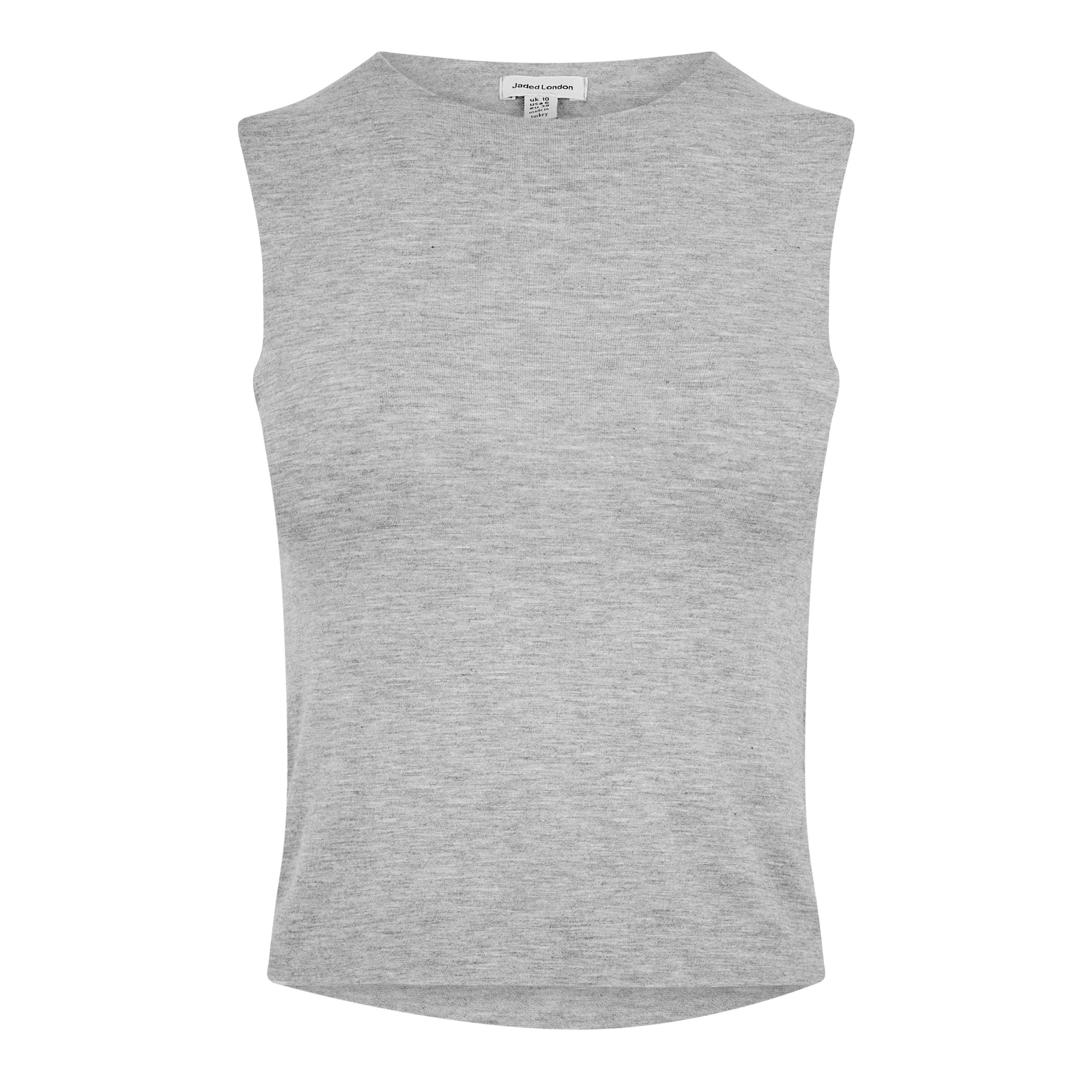 Grey - Jaded London - Back Bra Illusion Tank Top - 5