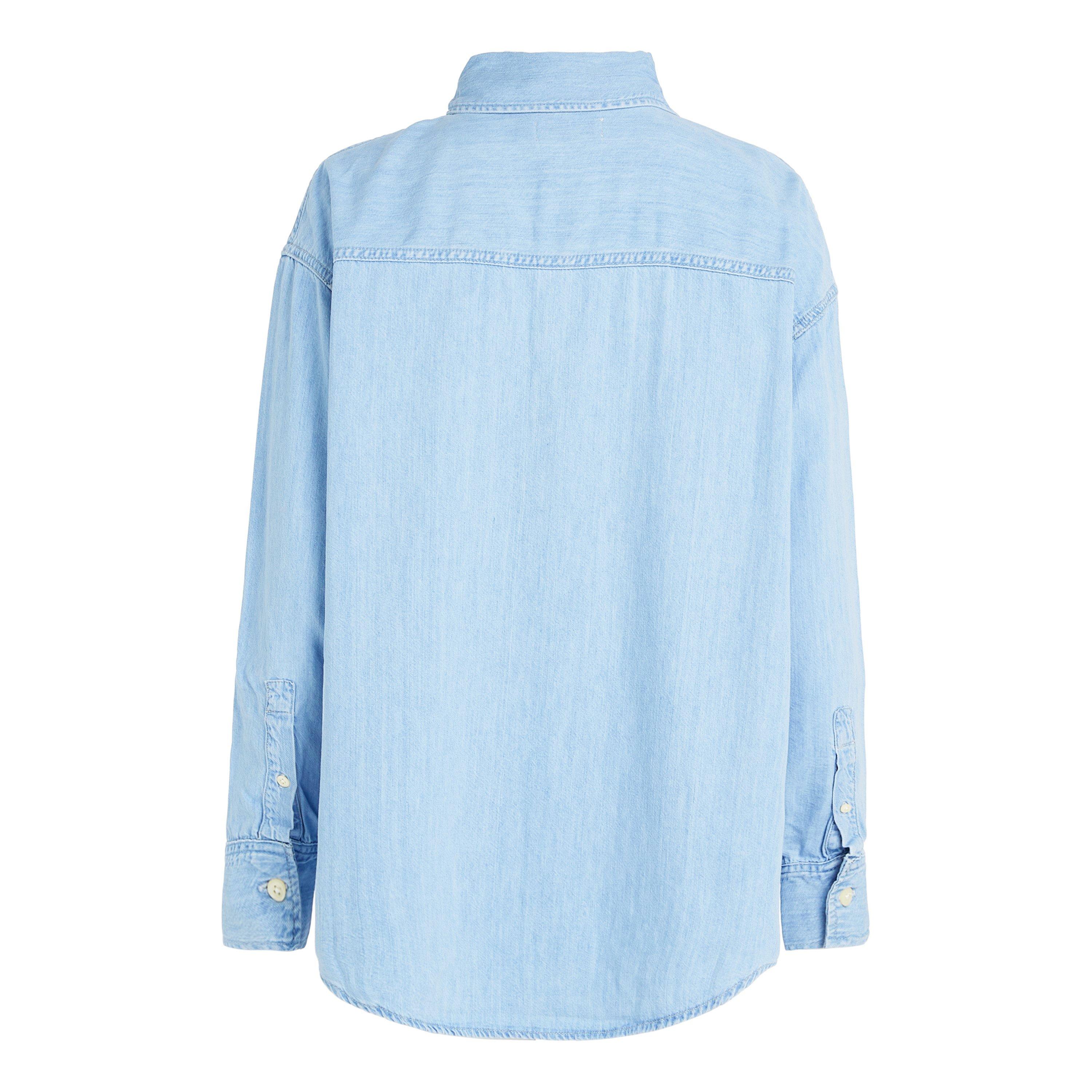 Denim Light - Calvin Klein Jeans - Women's Oversized Long-Sleeve Denim Shirt - 2