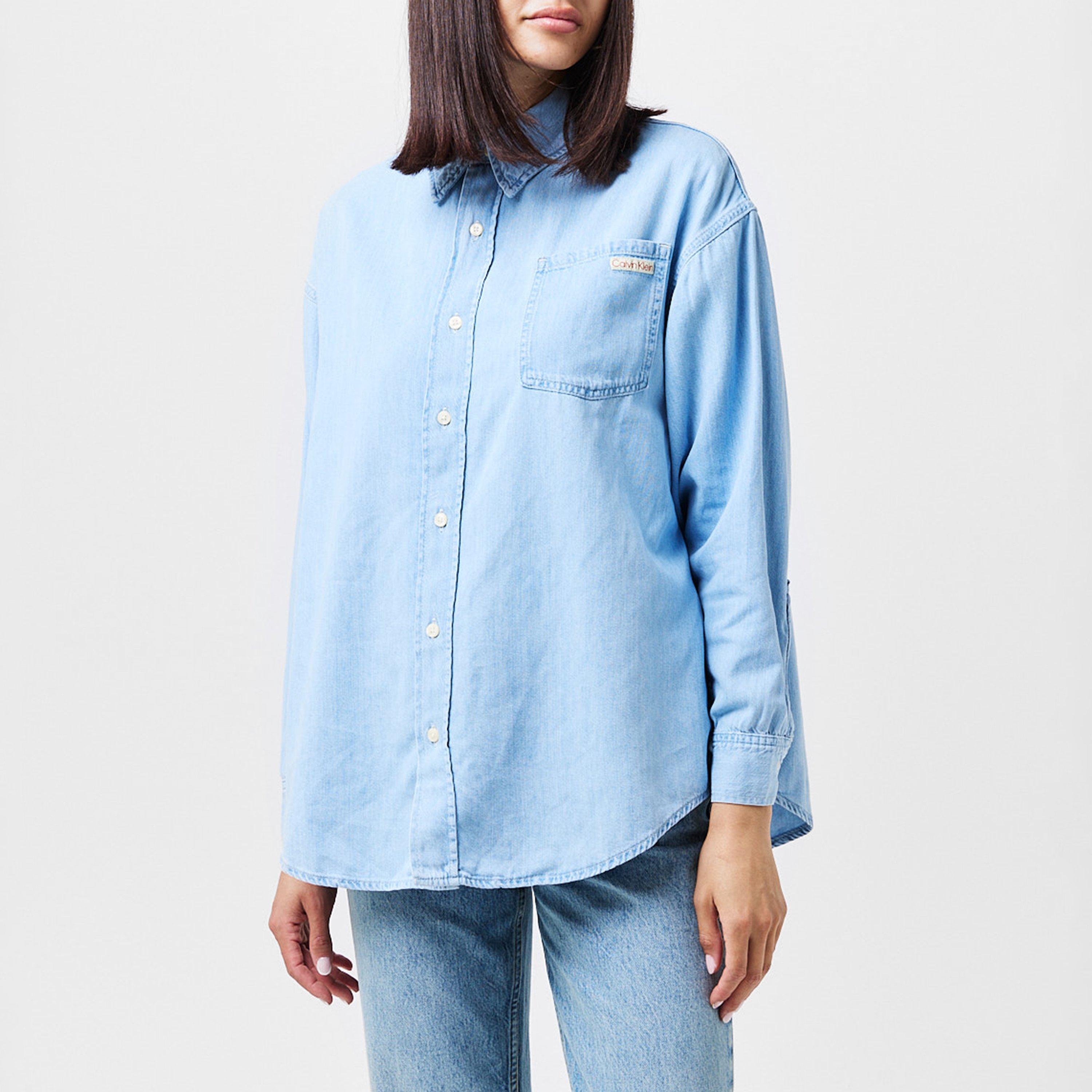 Denim Light - Calvin Klein Jeans - Women's Oversized Long-Sleeve Denim Shirt - 3