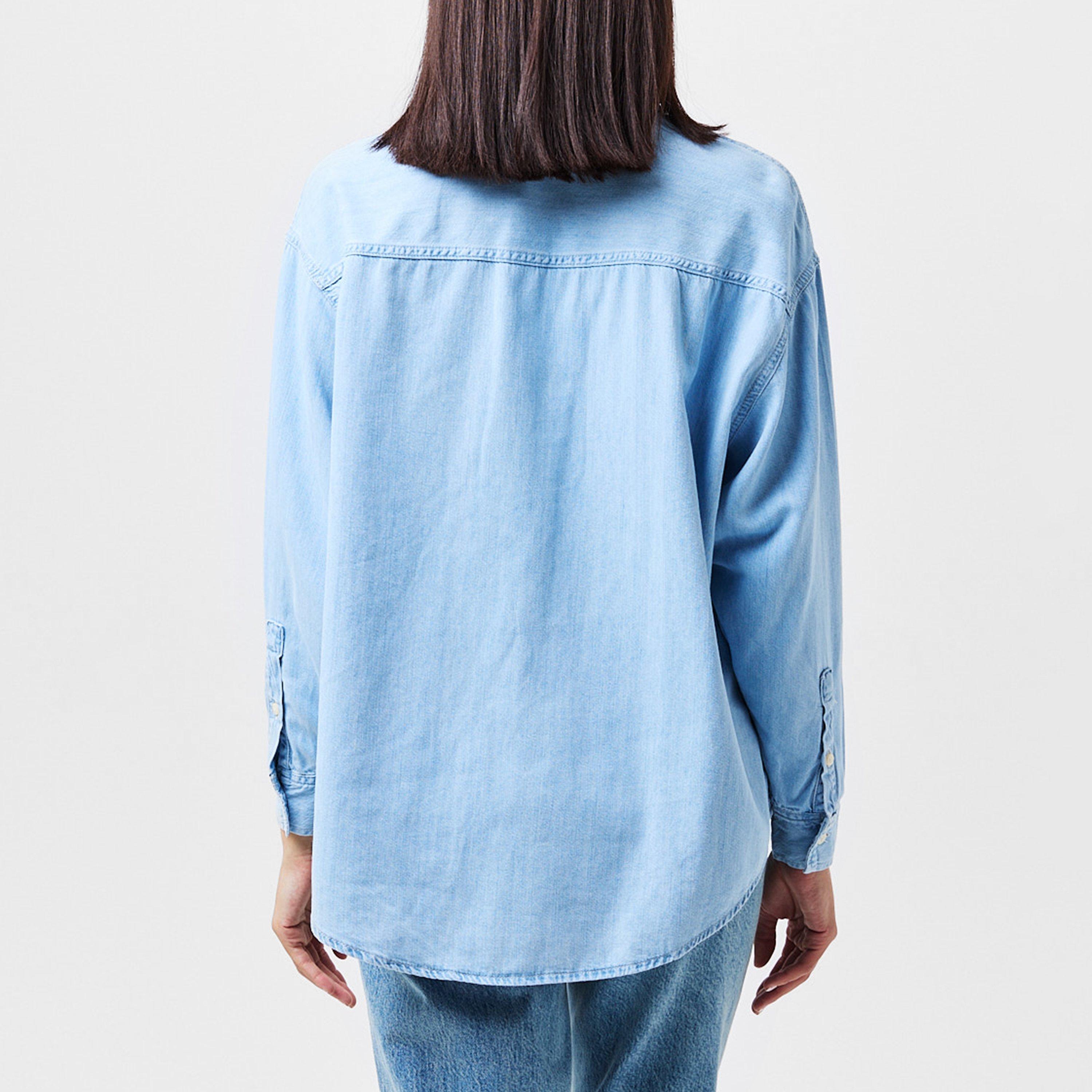 Denim Light - Calvin Klein Jeans - Women's Oversized Long-Sleeve Denim Shirt - 4