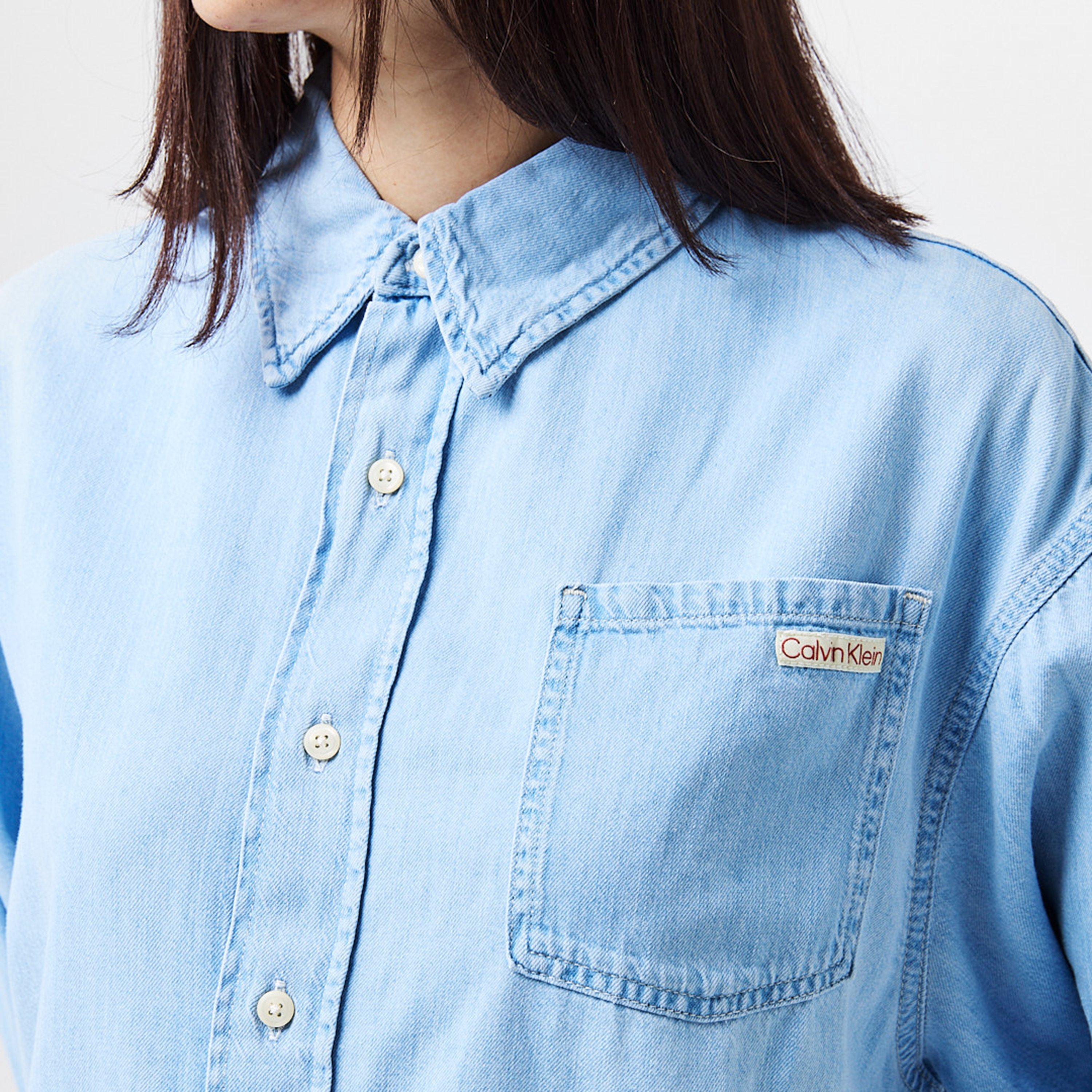 Denim Light - Calvin Klein Jeans - Women's Oversized Long-Sleeve Denim Shirt - 5