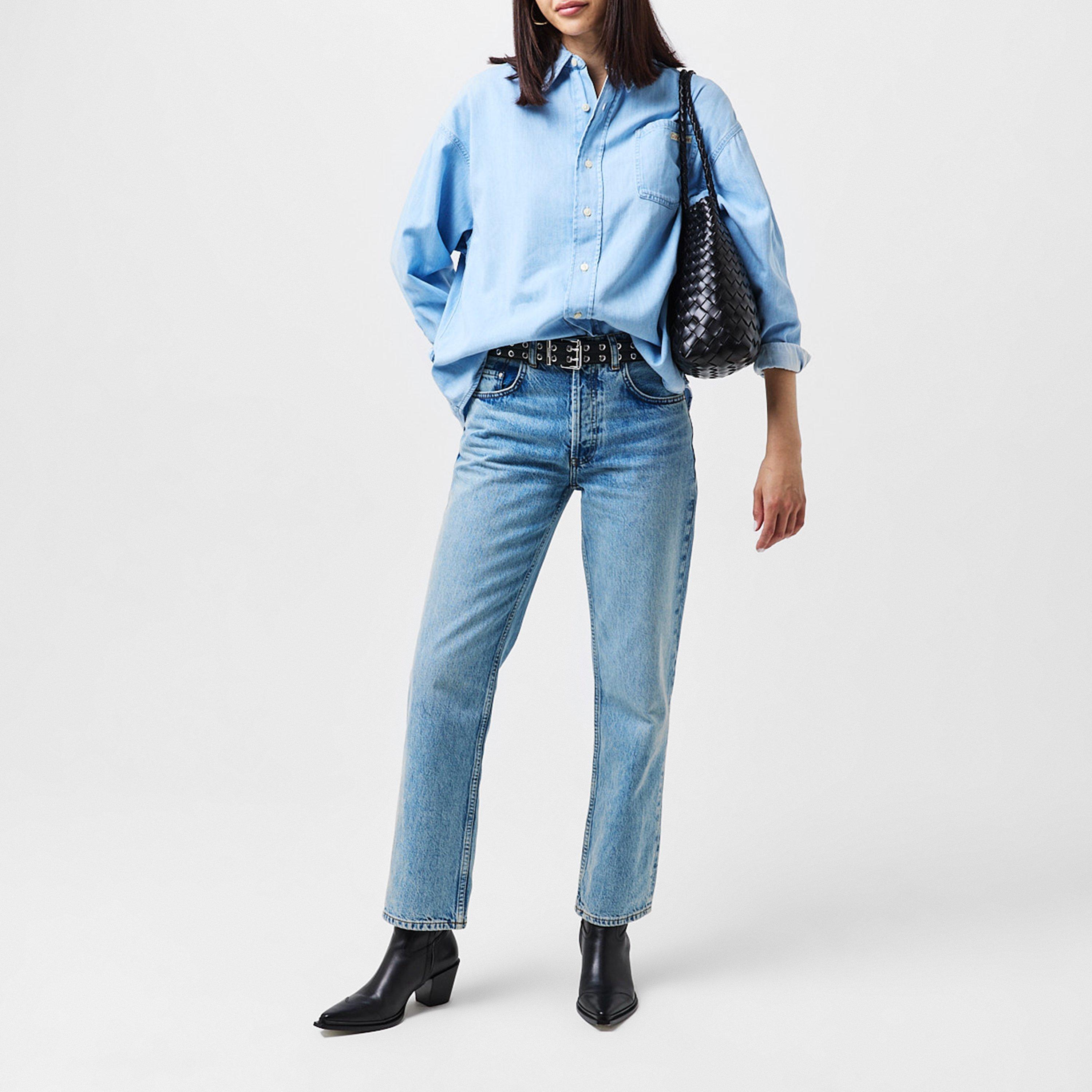 Denim Light - Calvin Klein Jeans - Women's Oversized Long-Sleeve Denim Shirt - 6