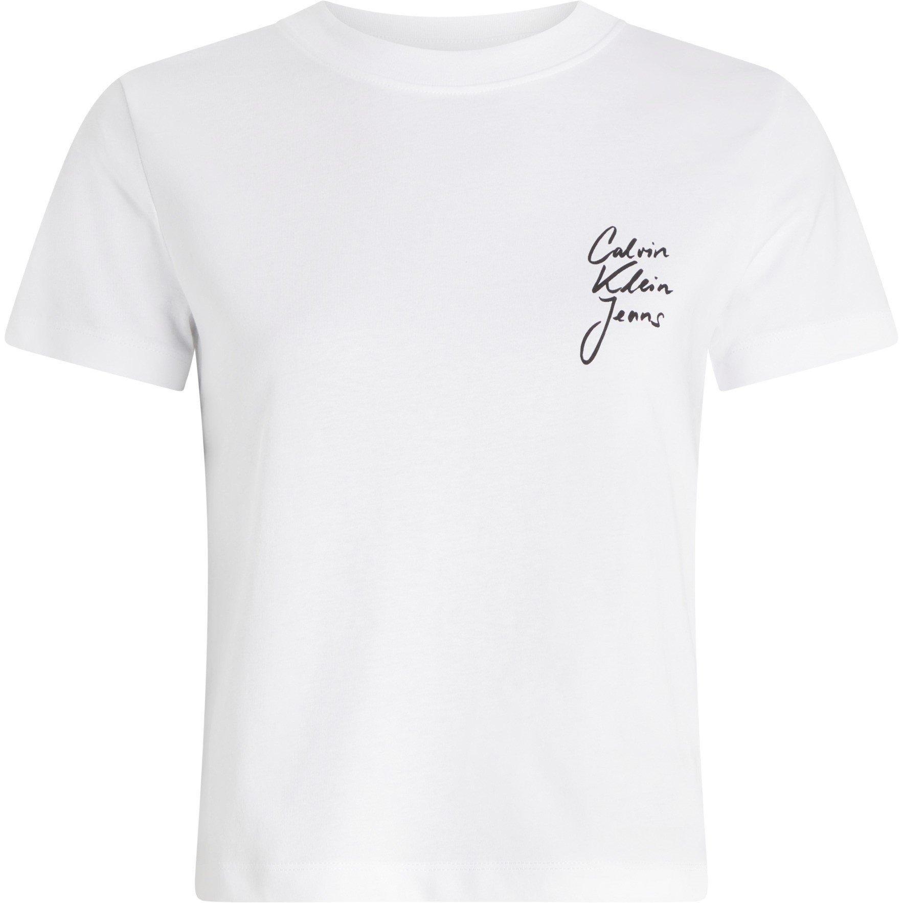 Strahlendes Weiß - Calvin Klein Jeans - Women's Script Institutional Cropped Crop Top - 2