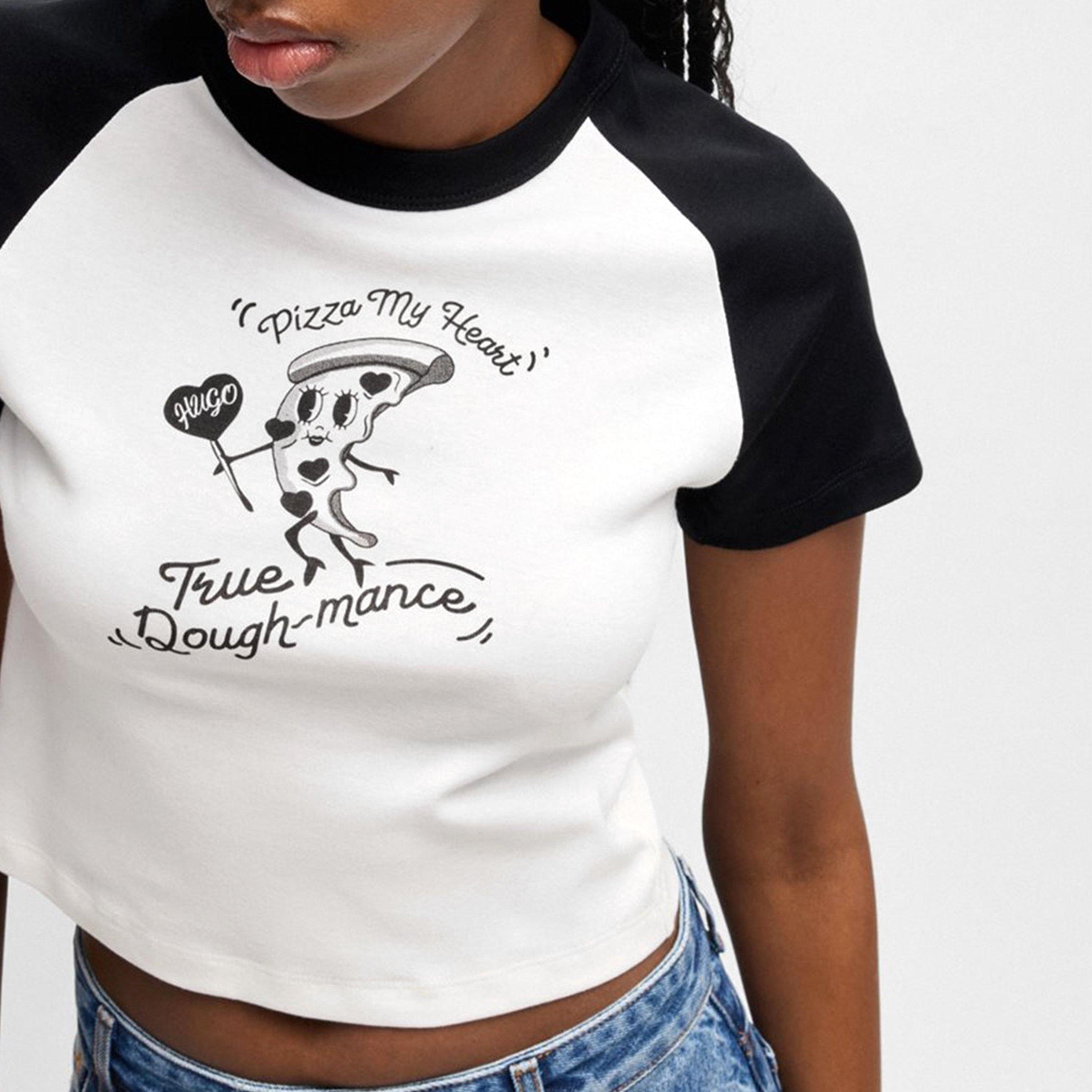 Black - Hugo - Deer Print Baby Tee Womens - 3