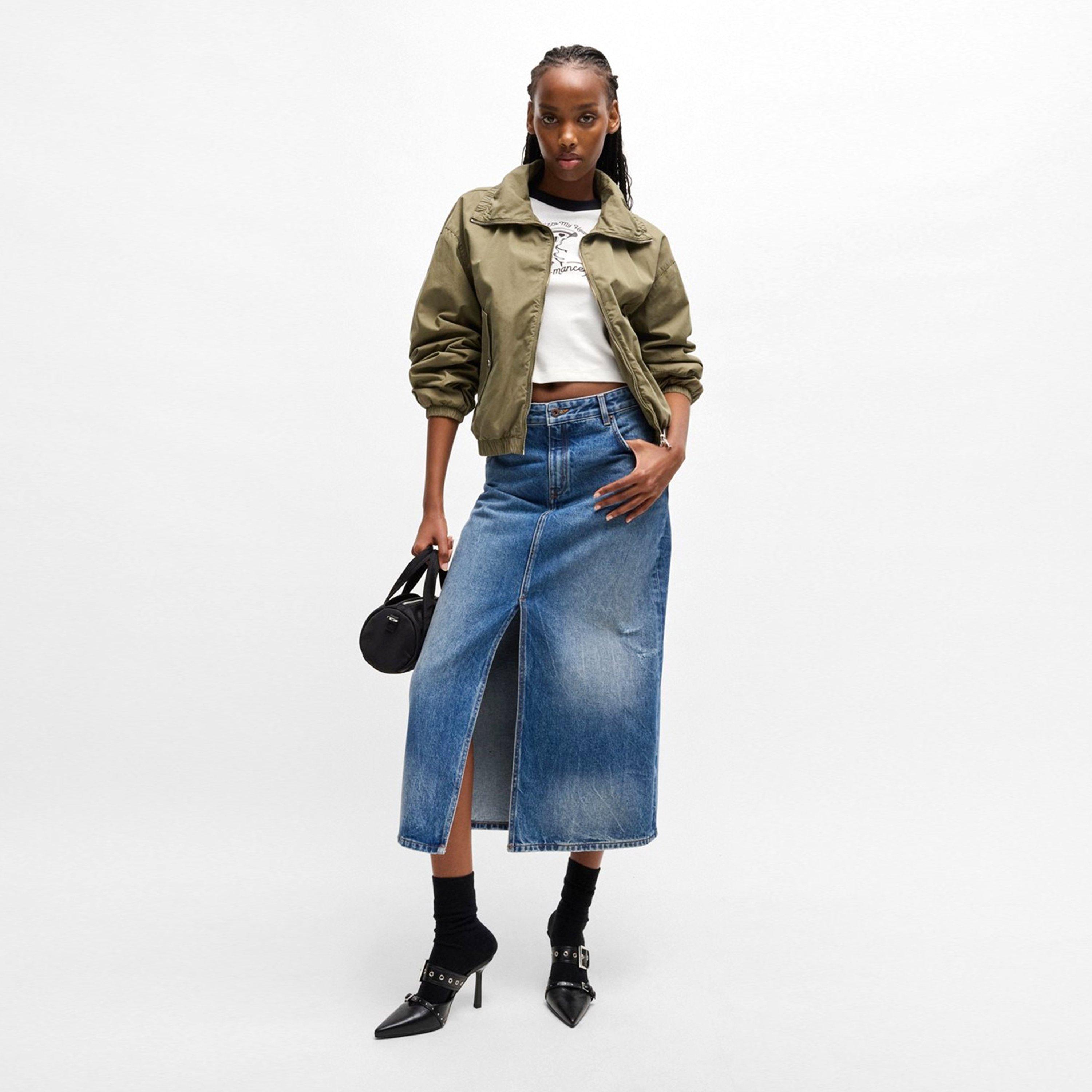 Black - Hugo - Deer Print Baby Tee Womens - 5