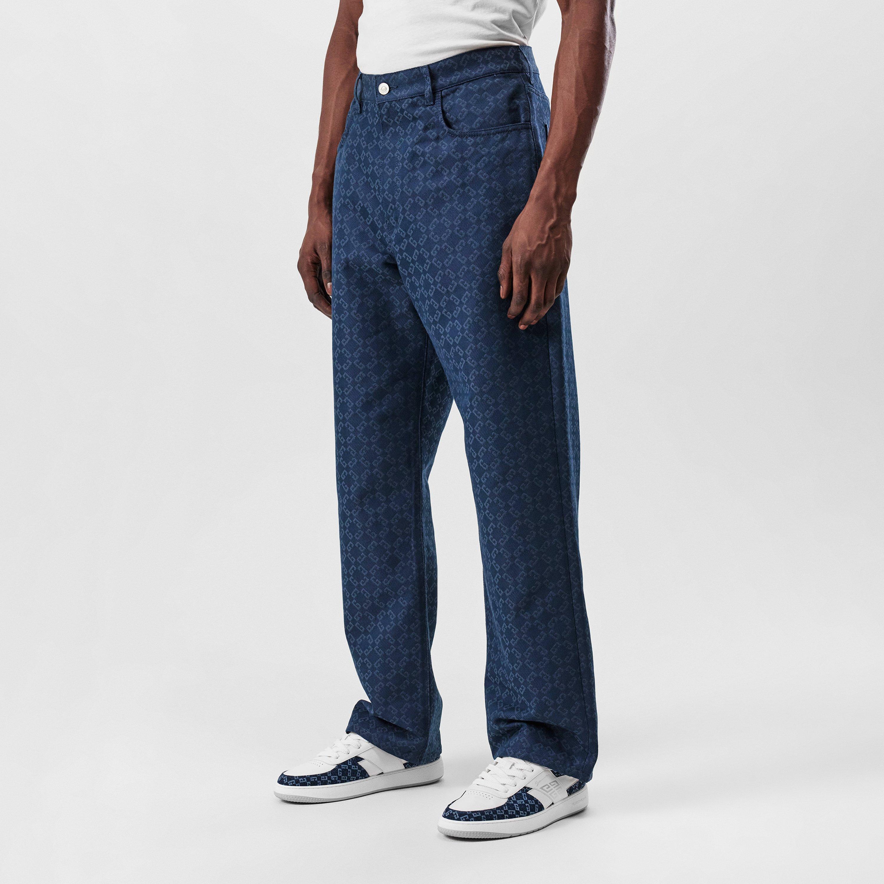 Blue - GIVENCHY - Straight Leg Logo Jacquard Jeans - 2