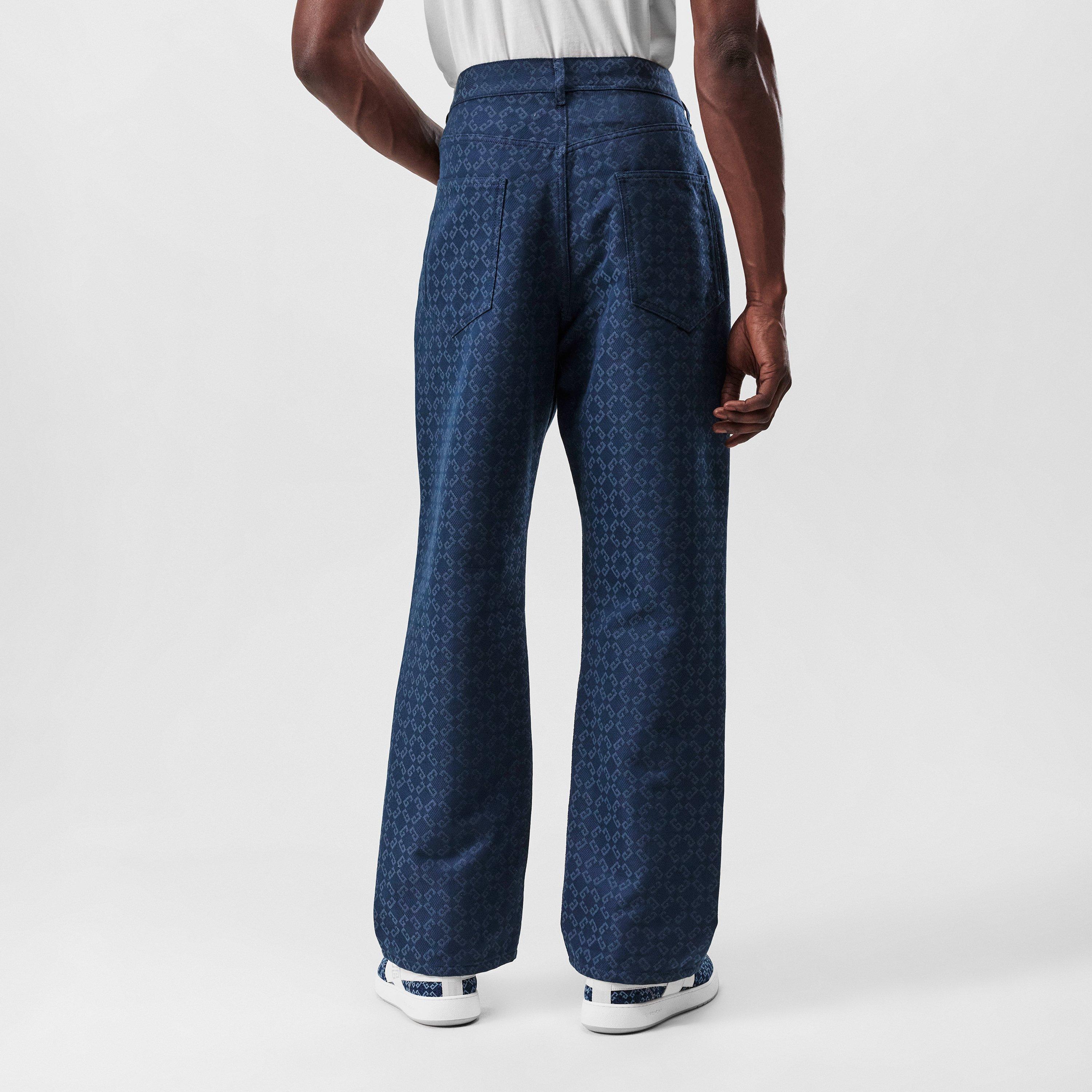 Blue - GIVENCHY - Straight Leg Logo Jacquard Jeans - 3