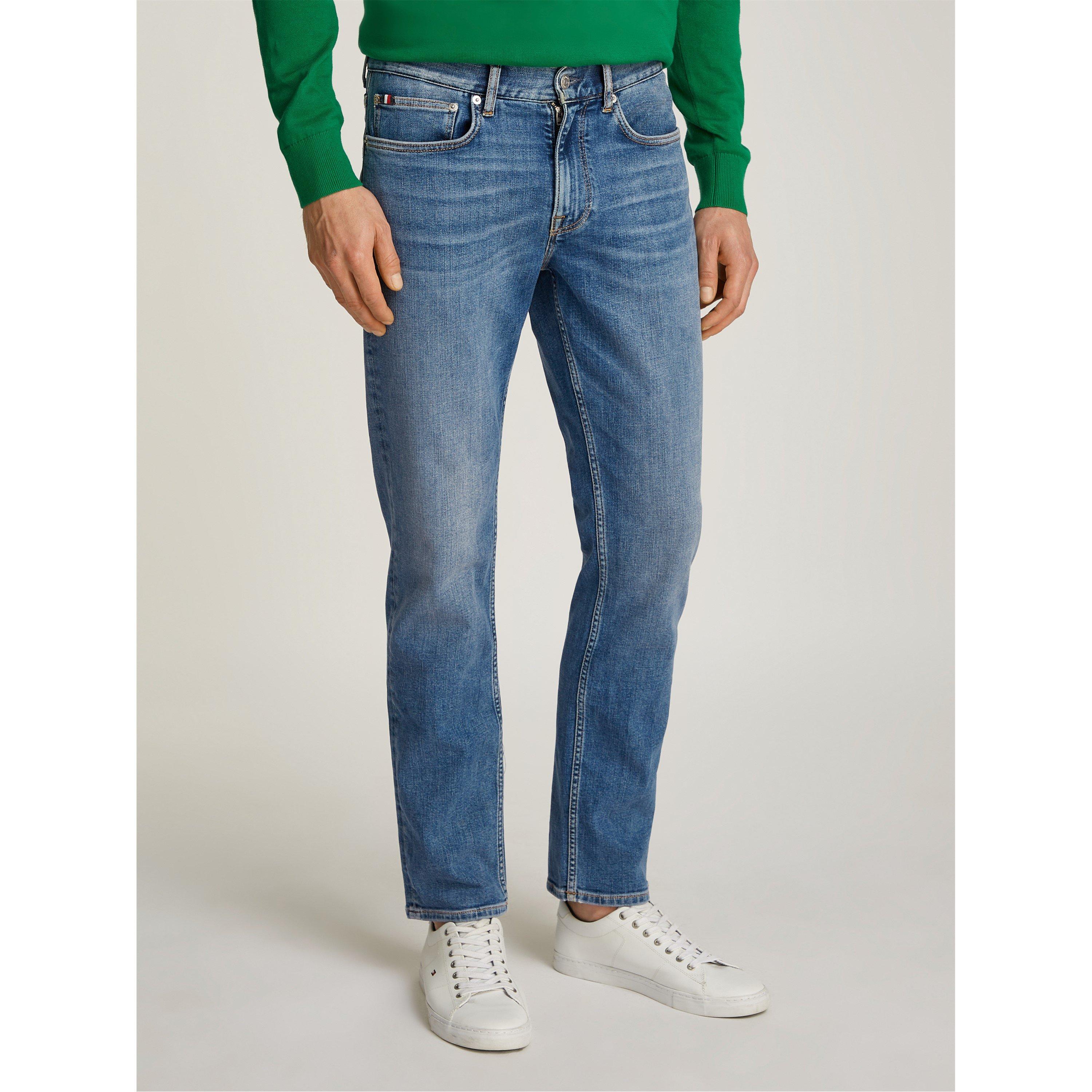 Light Blue 1AN - Tommy Hilfiger - Denton Whiskered Straight Leg Jeans - 3