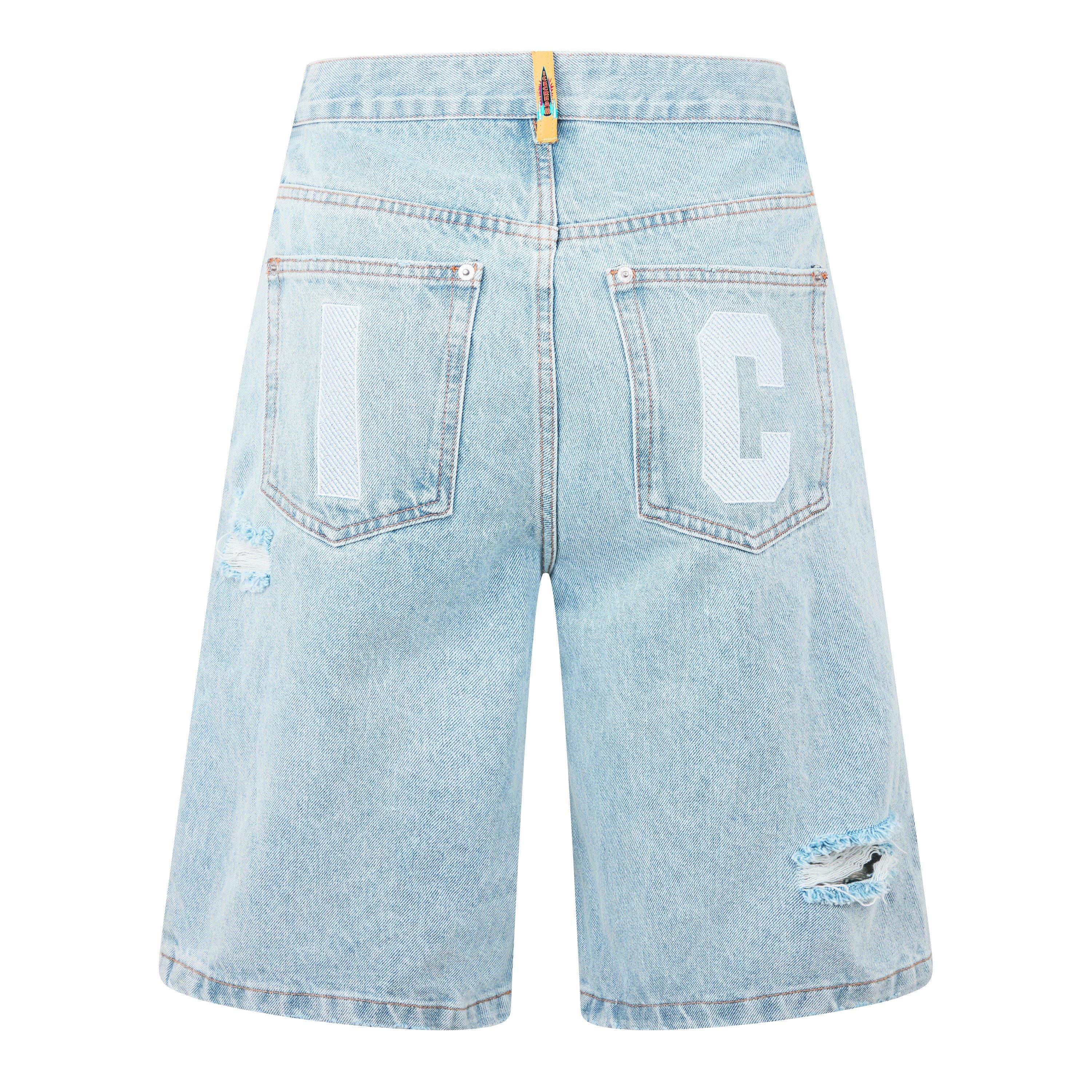 HvyWsh Blu/Wht - ICECREAM - Running Dog Denim Shorts - 6