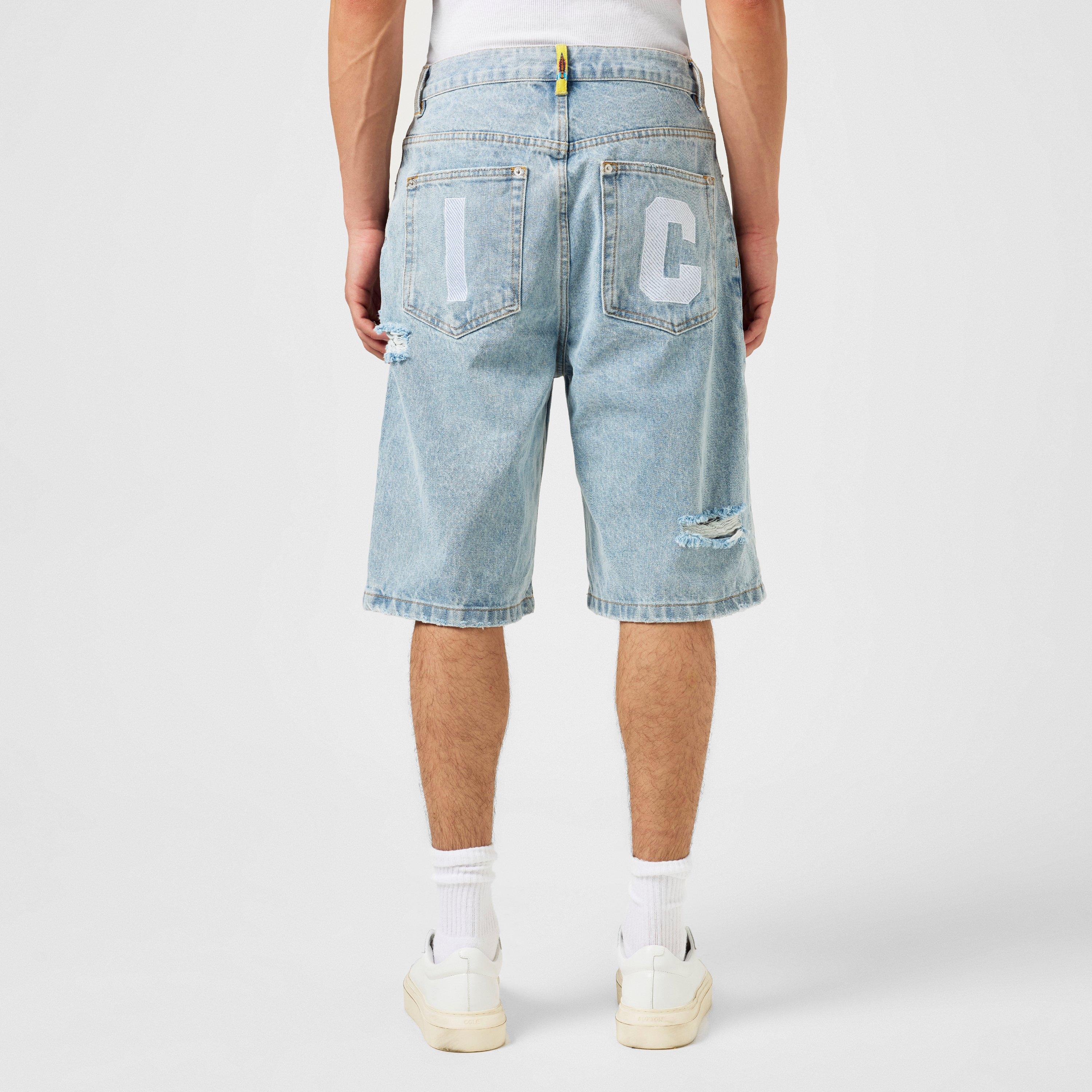 HvyWsh Blu/Wht - ICECREAM - Running Dog Denim Shorts - 3