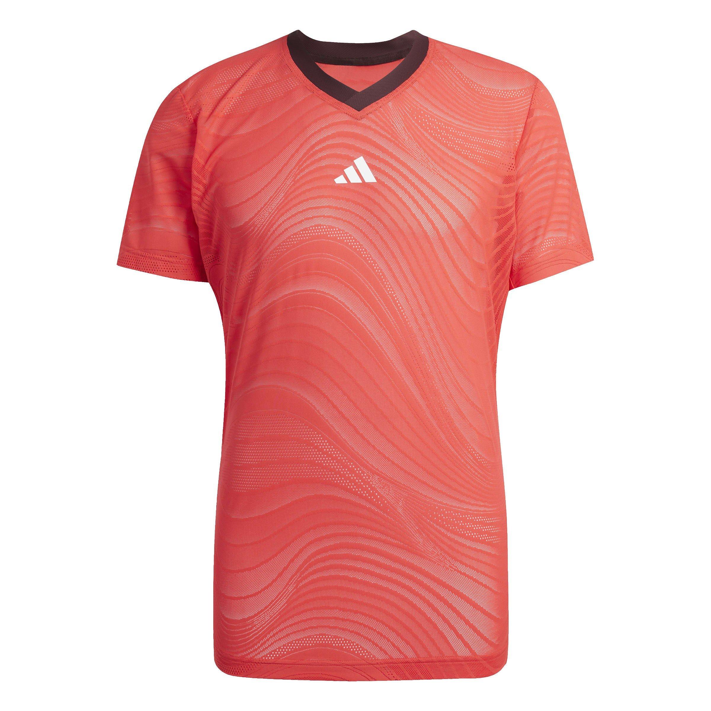 Adidas Men's Tennis Pro Climacool+ Mesh Freelift T-Shirt - Red - M