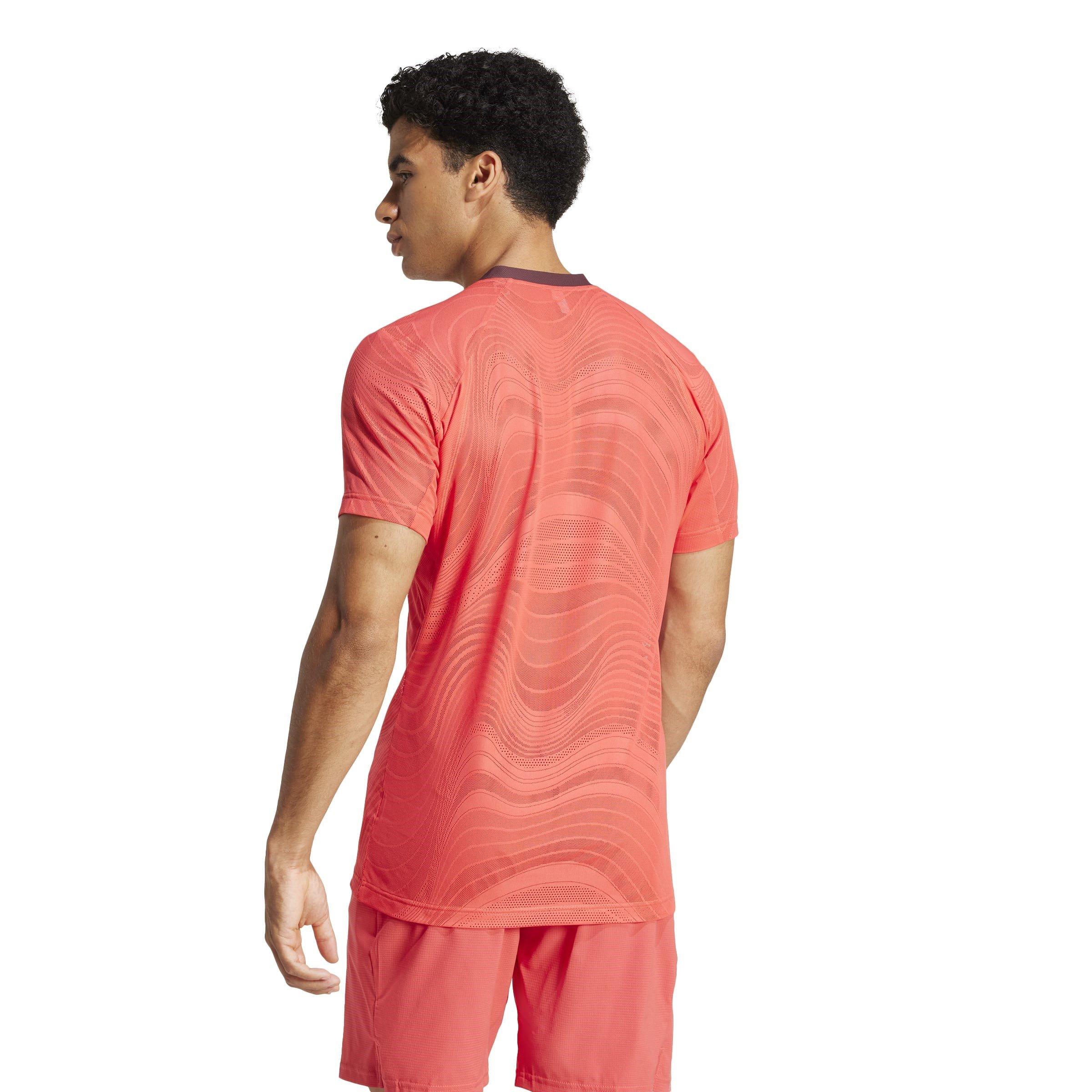 Rot - adidas - Tennis Pro Climacool+ Mesh FreeLift T-Shirt - 4