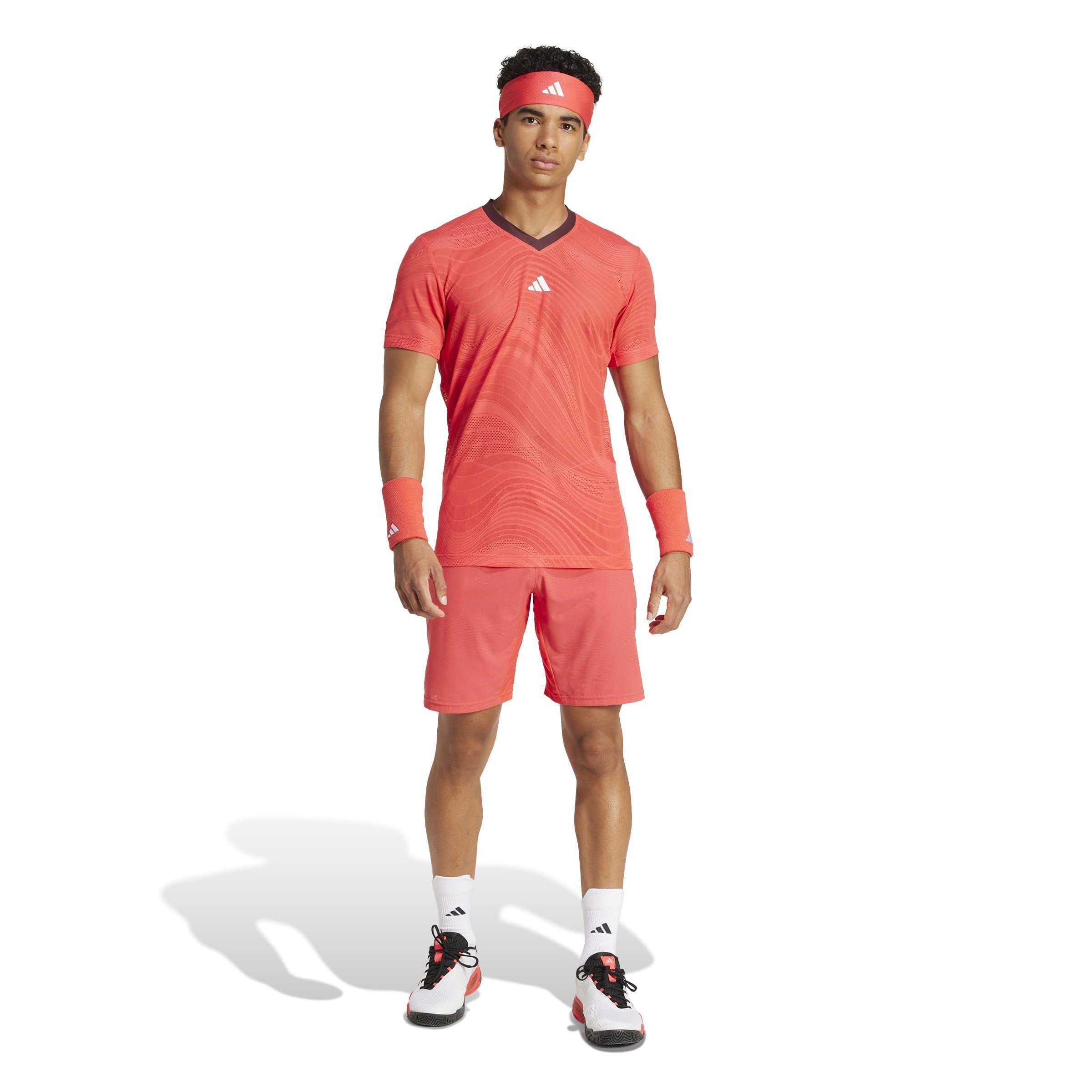 Rot - adidas - Tennis Pro Climacool+ Mesh FreeLift T-Shirt - 7