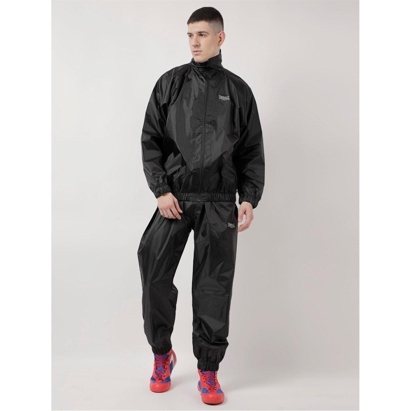 Zwart - Lonsdale - Sauna Suit Zip Senior - 7