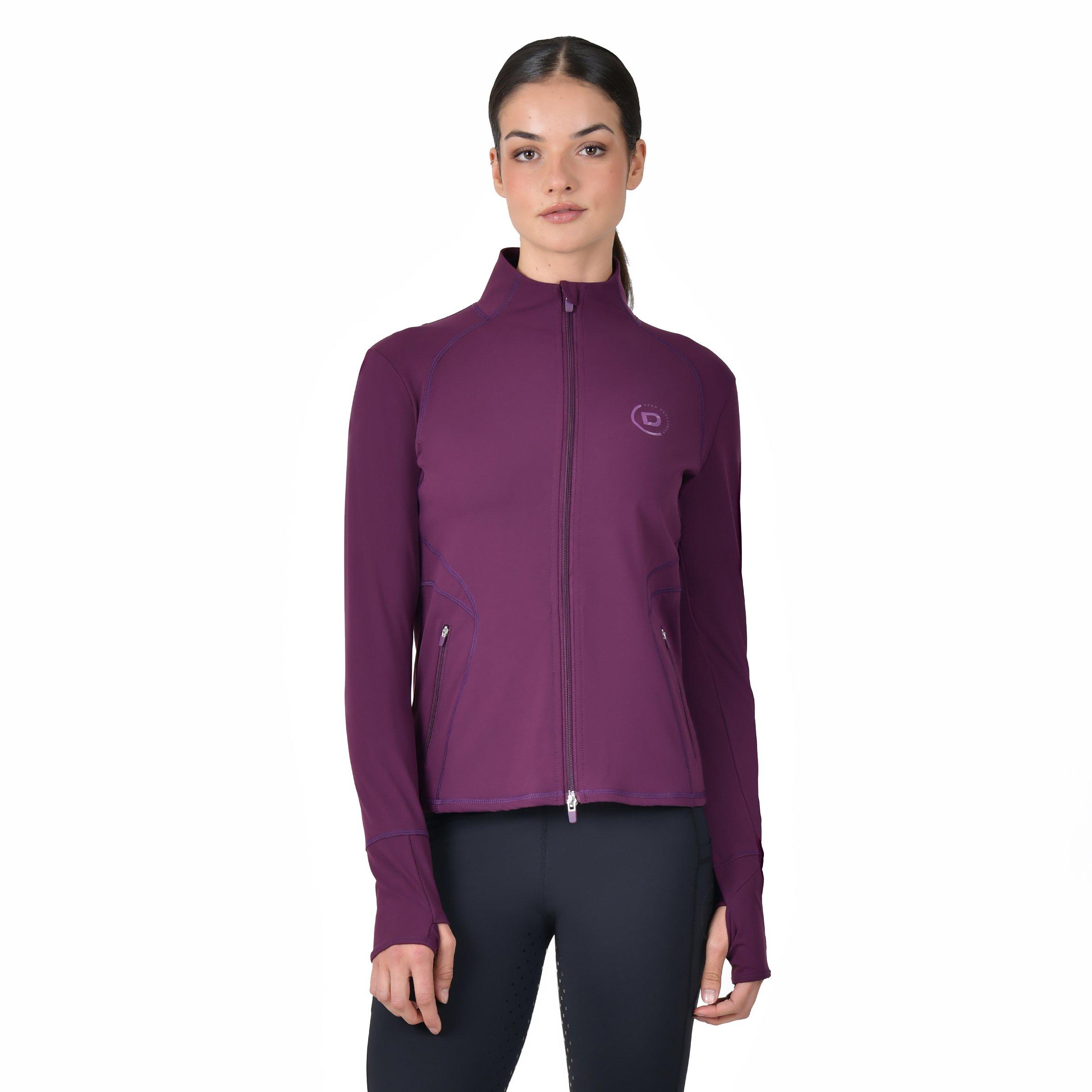 Purple Violet - Dublin - Women's Versatile Multi-Way Stretch Long Sleeve Full Zip Equestrian Jacket - 1