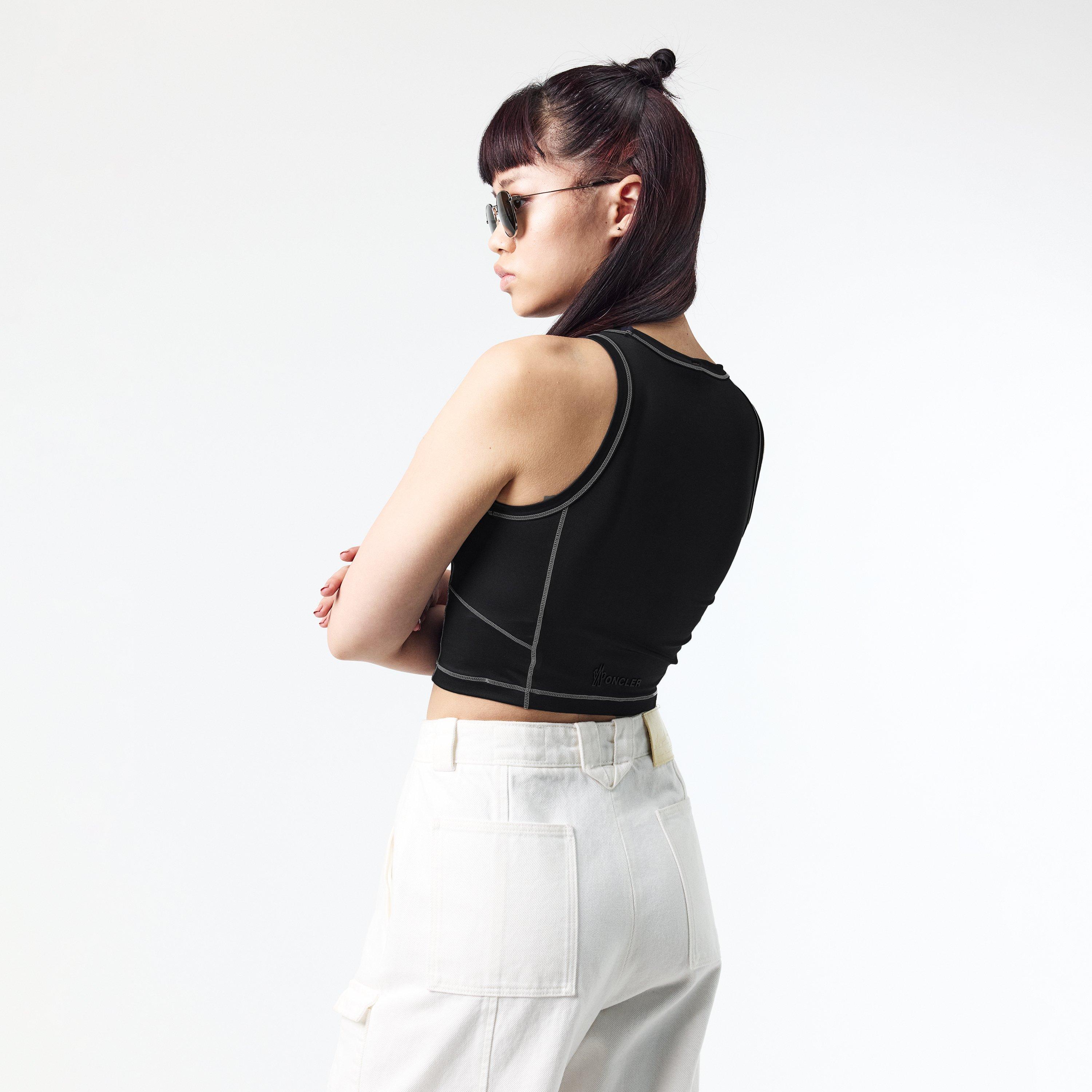 Black 999 - Moncler Grenoble - Women's Technical Stretch Strappy Crop Top - 4