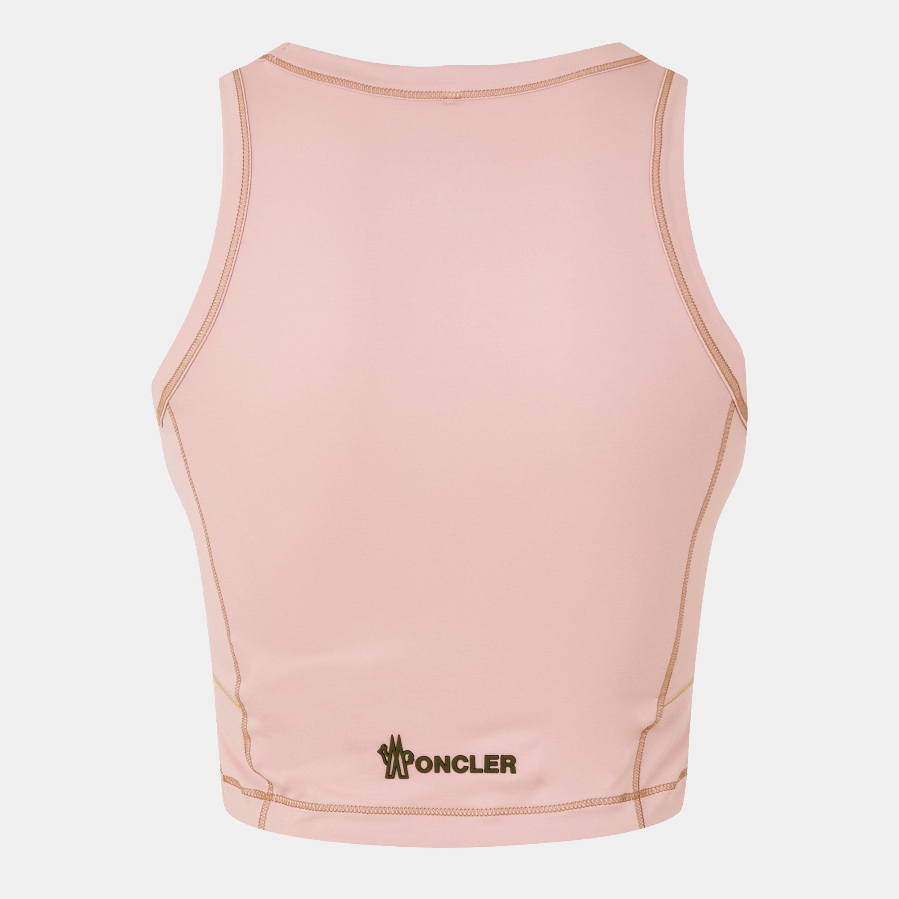 Pink 51V - Moncler Grenoble - Women's Moncler Logo Crop Top - 2