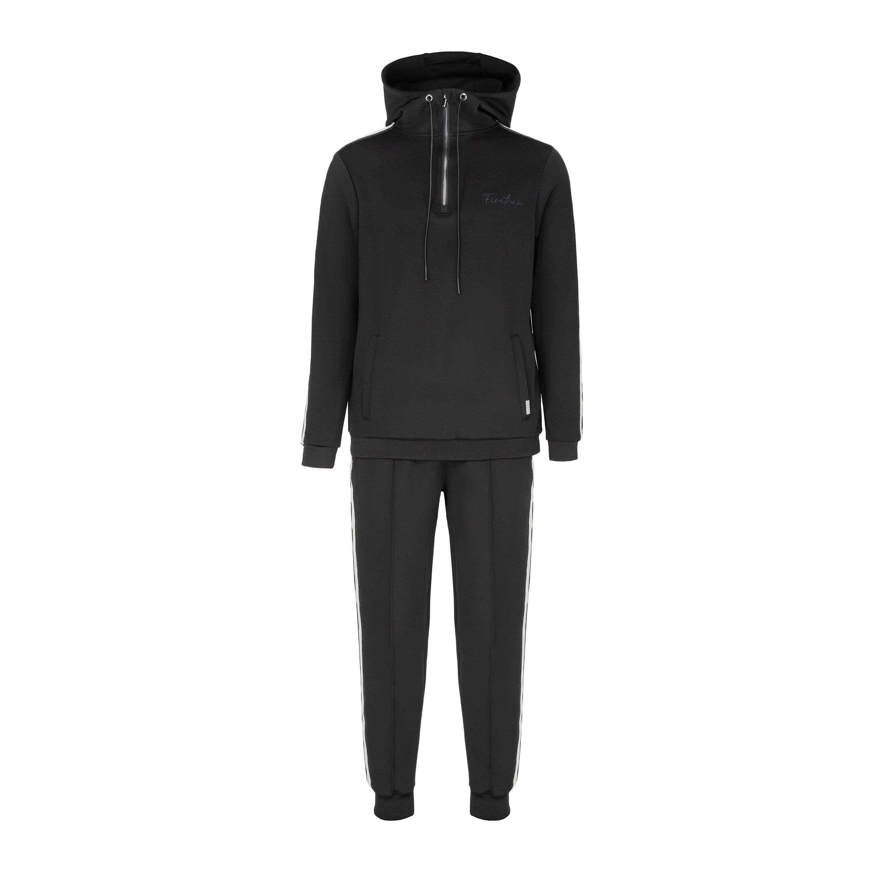 Noir - Firetrap - Mens quarter Zip Tracksuits - 1