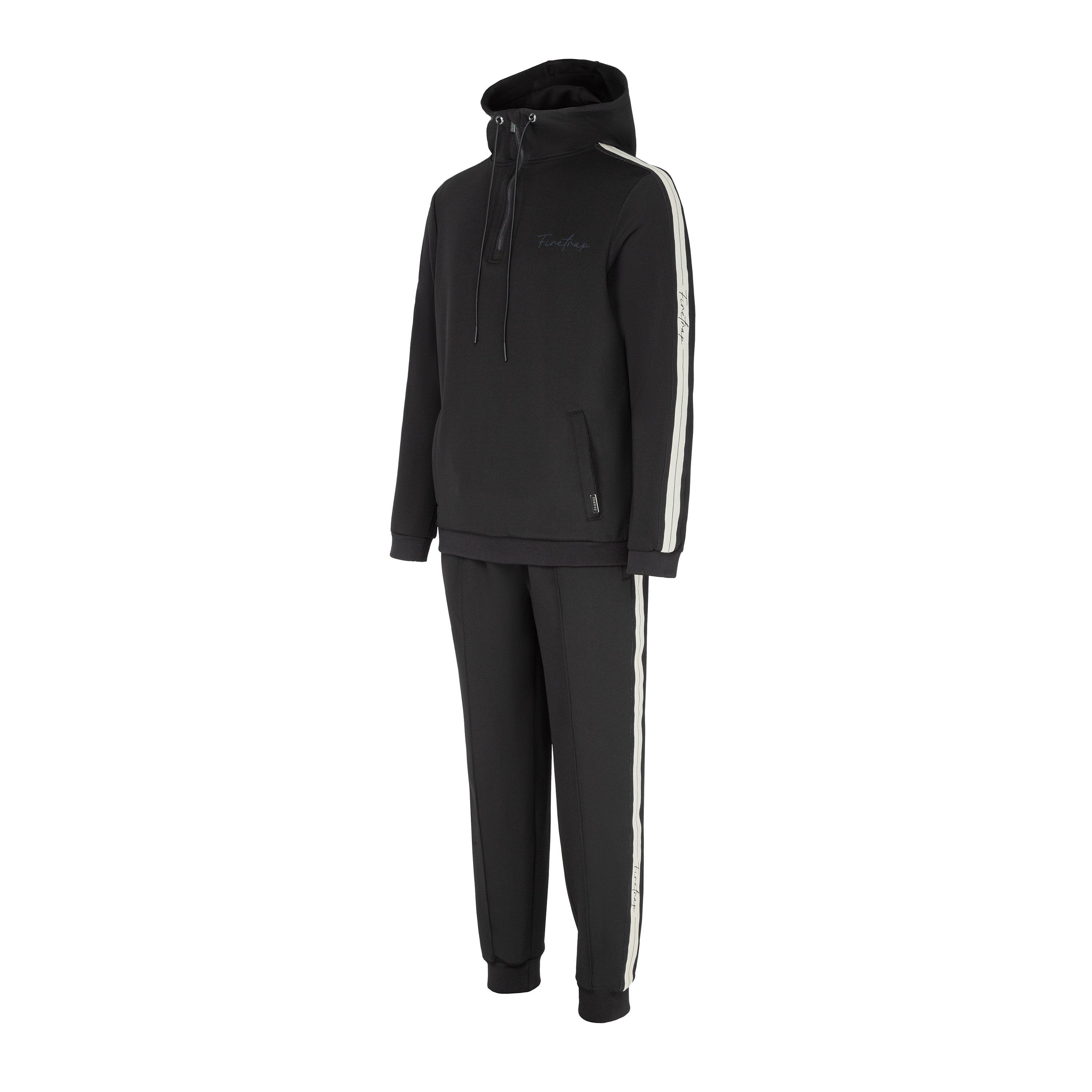 Noir - Firetrap - Mens quarter Zip Tracksuits - 4
