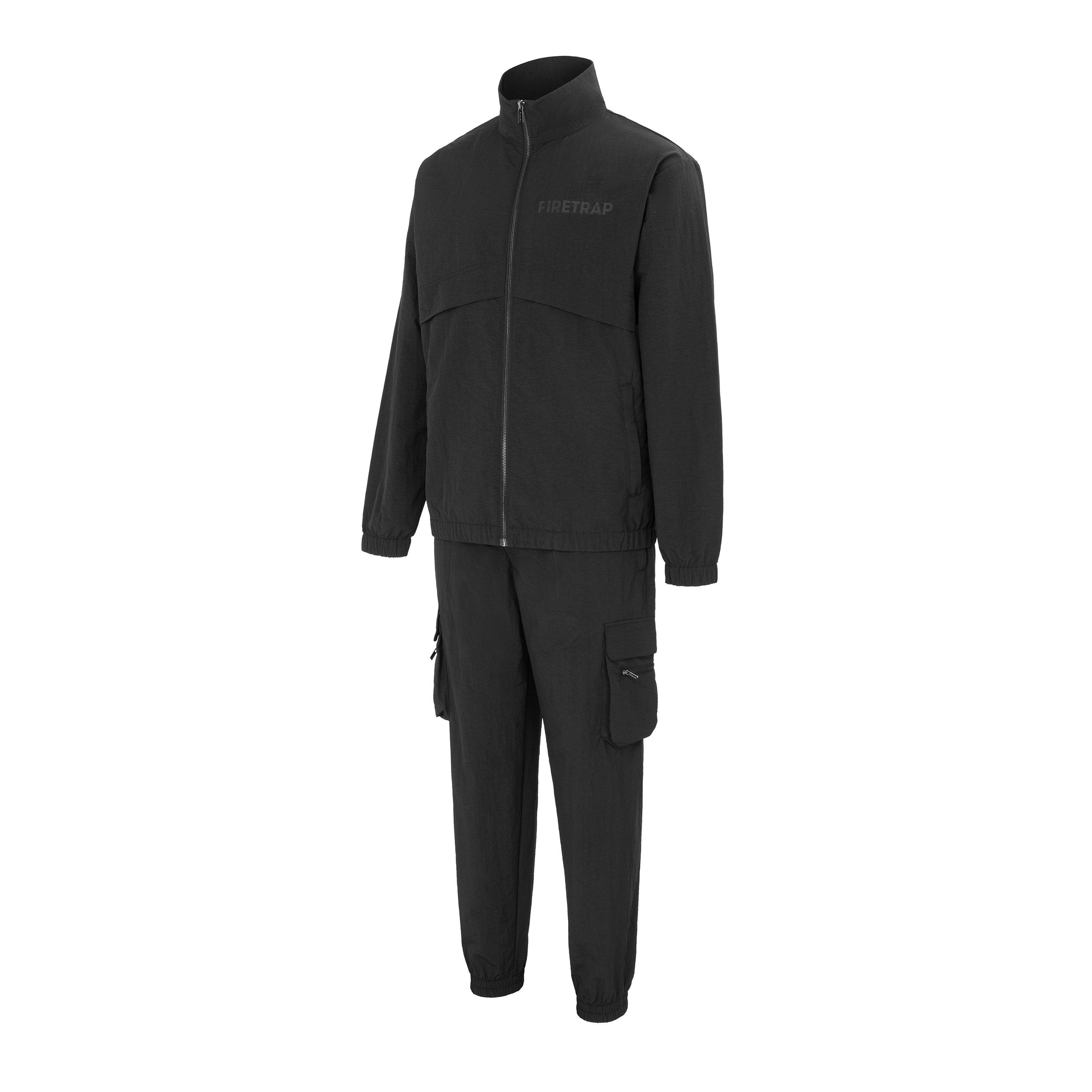 Firetrap Men's Zip Tracksuit - Black - L