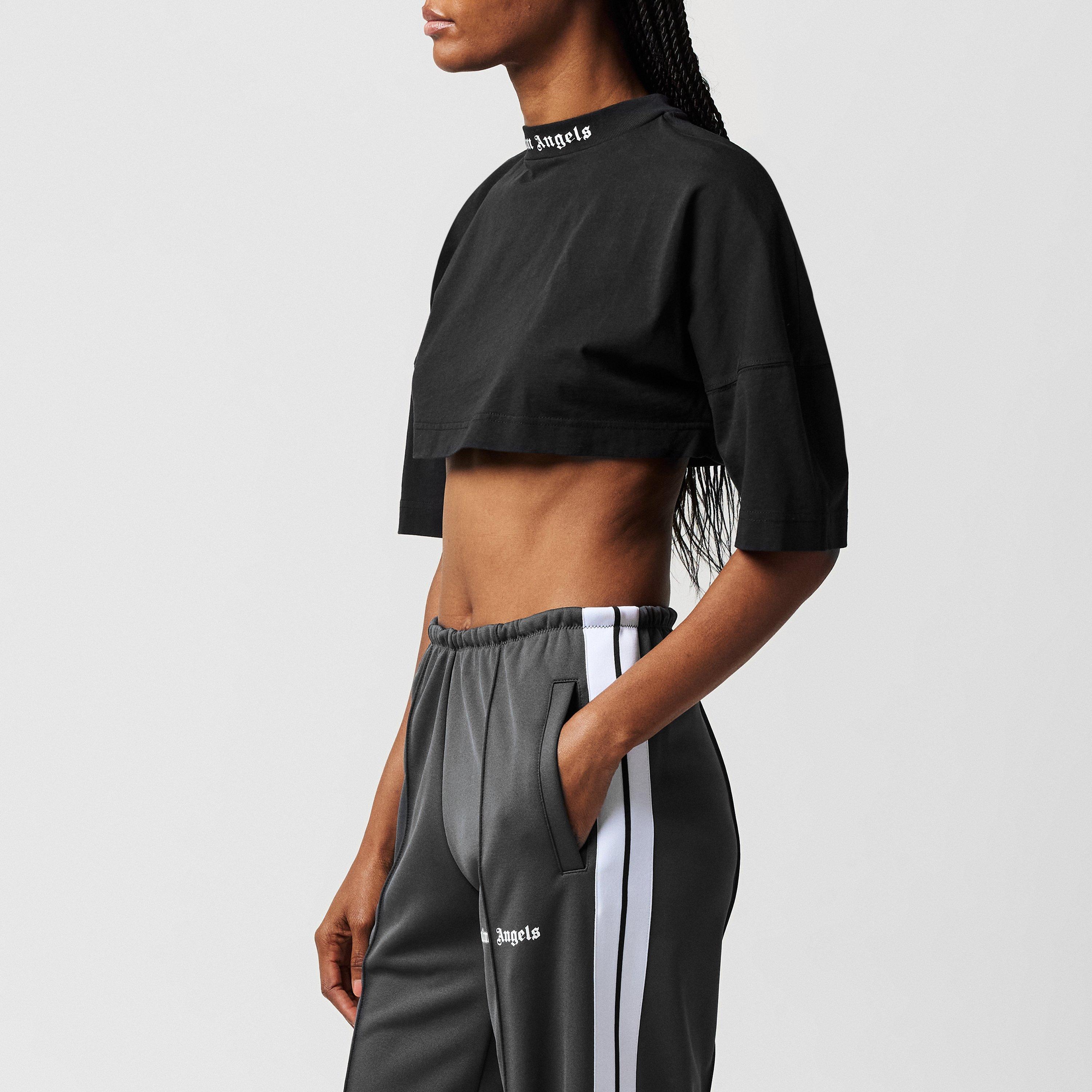 Black - Palm Angels - Logo Crop T-Shirt - 2