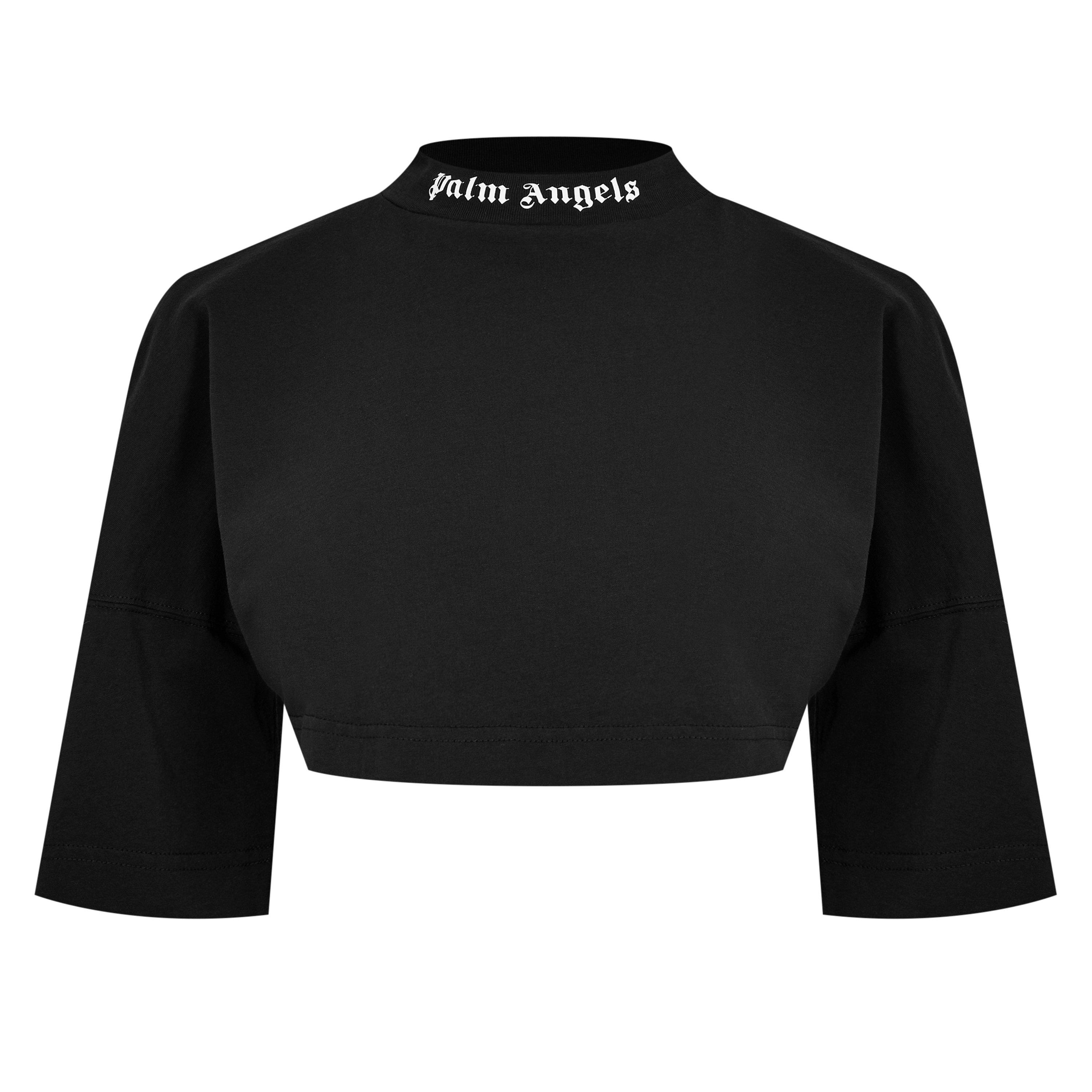 Black - Palm Angels - Logo Crop T-Shirt - 5