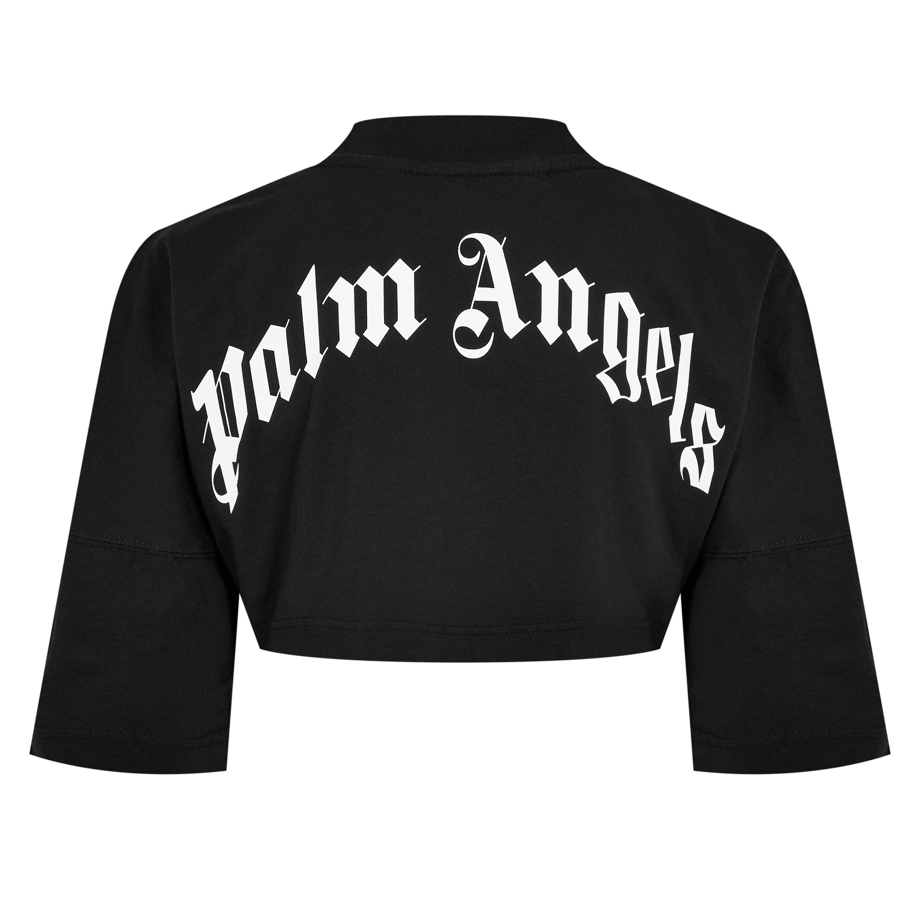 Black - Palm Angels - Logo Crop T-Shirt - 6