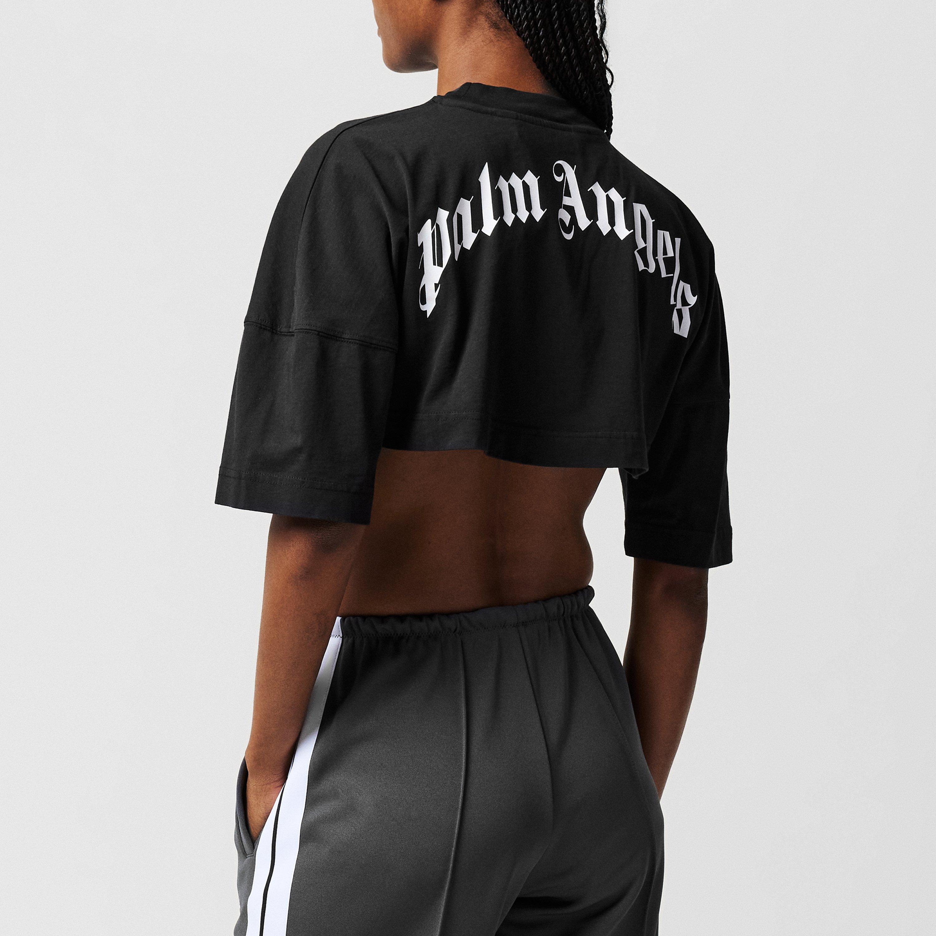 Black - Palm Angels - Logo Crop T-Shirt - 3