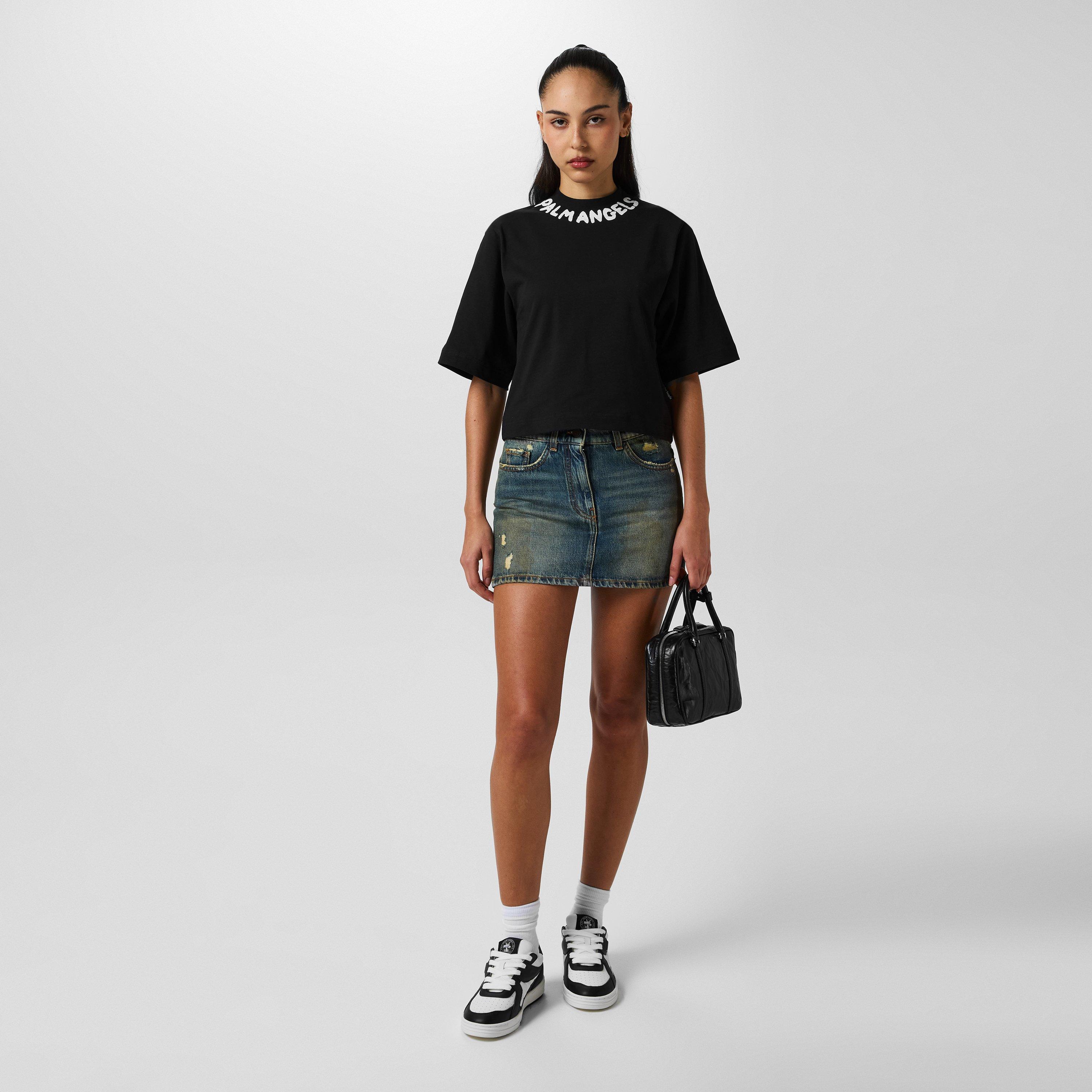 Black - Palm Angels - Women's Logo Crop Top - 4
