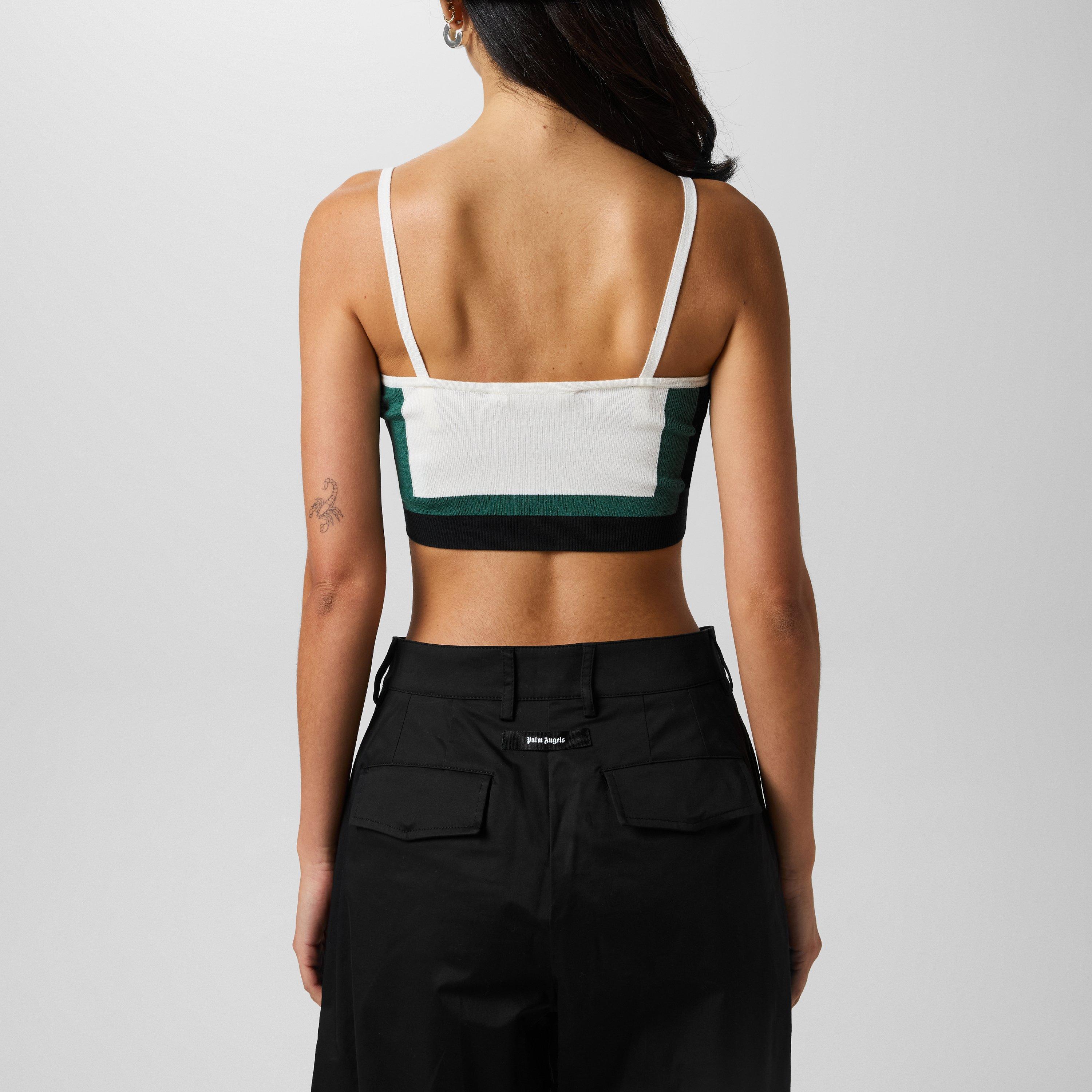 Blue - Palm Angels - Race Crop Knit Top - 3