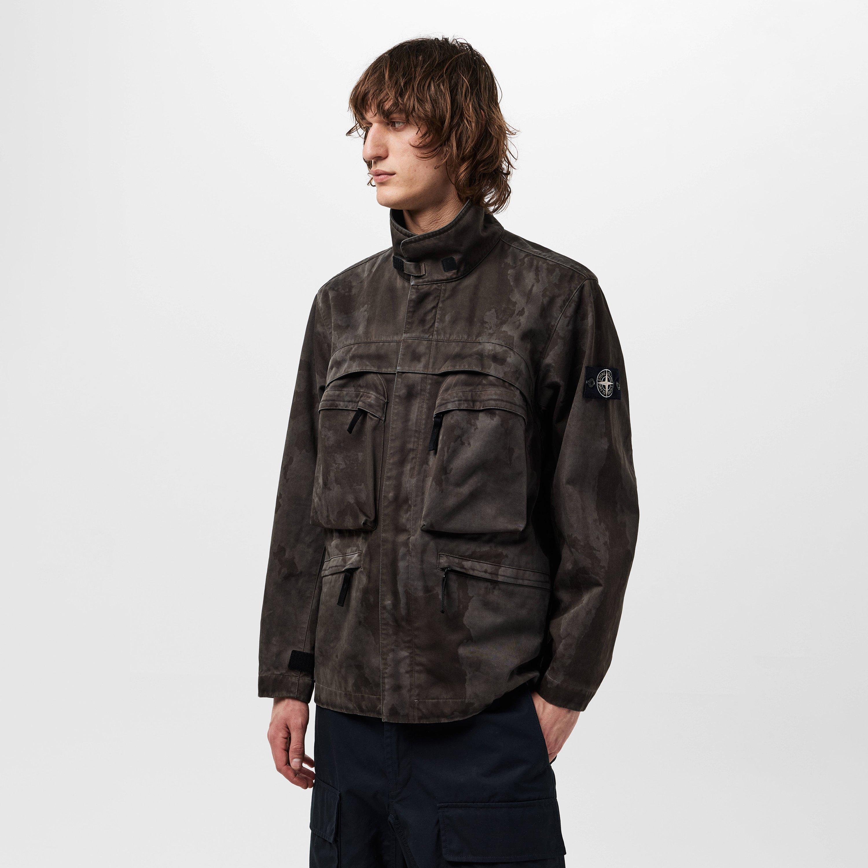 Verde V0054 - Stone Island - Men's  Laser Camo Cotton Long Sleeve Field Jacket - 3