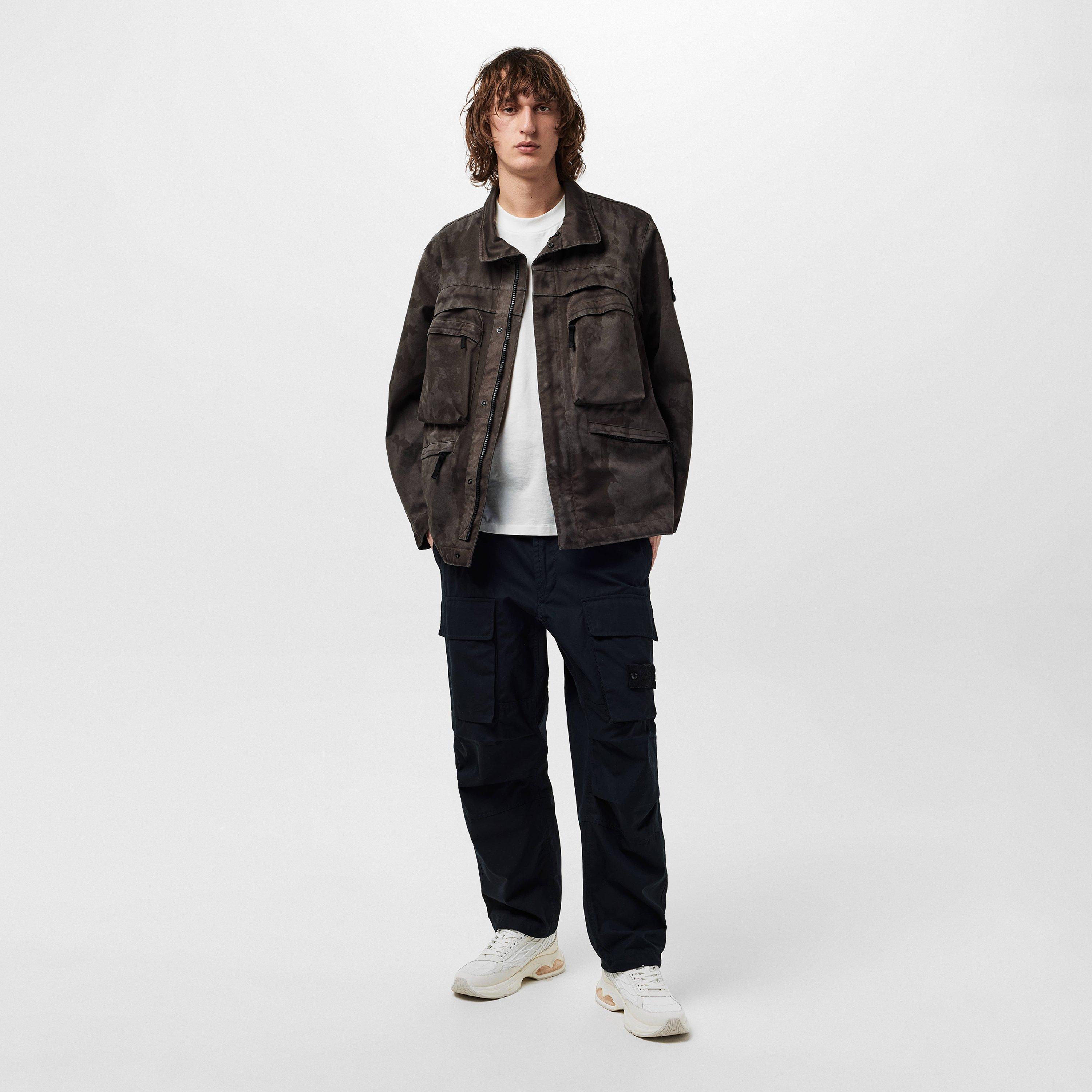 Verde V0054 - Stone Island - Men's  Laser Camo Cotton Long Sleeve Field Jacket - 6