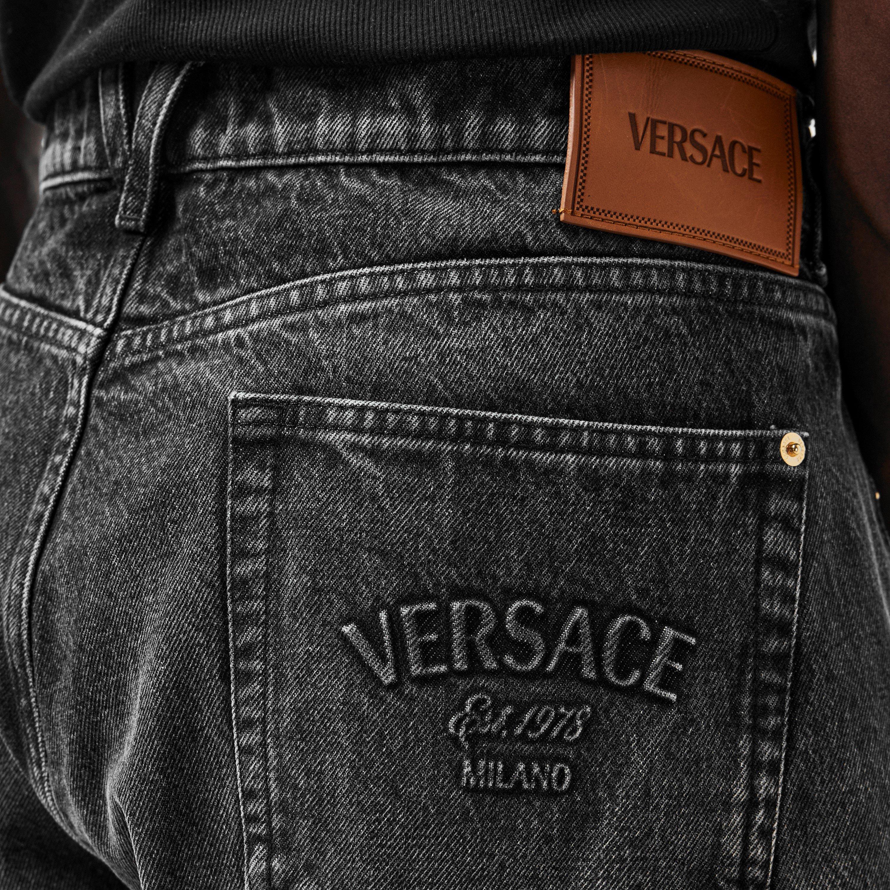 Grey - Versace - Men's Slim Fit Jeans - 5