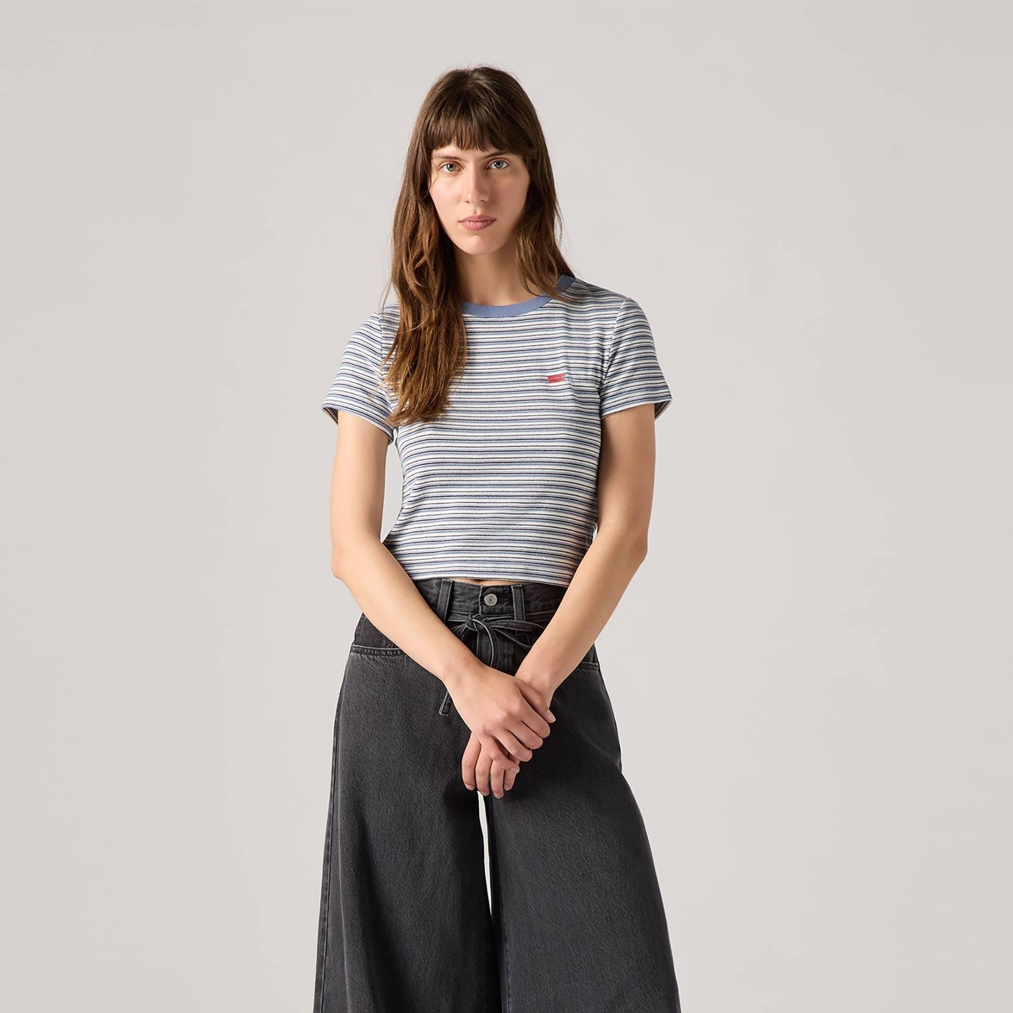 Levis Women's Essential Sporty White Cropped Crop Top - Cloud Dancer - 8 (XS)