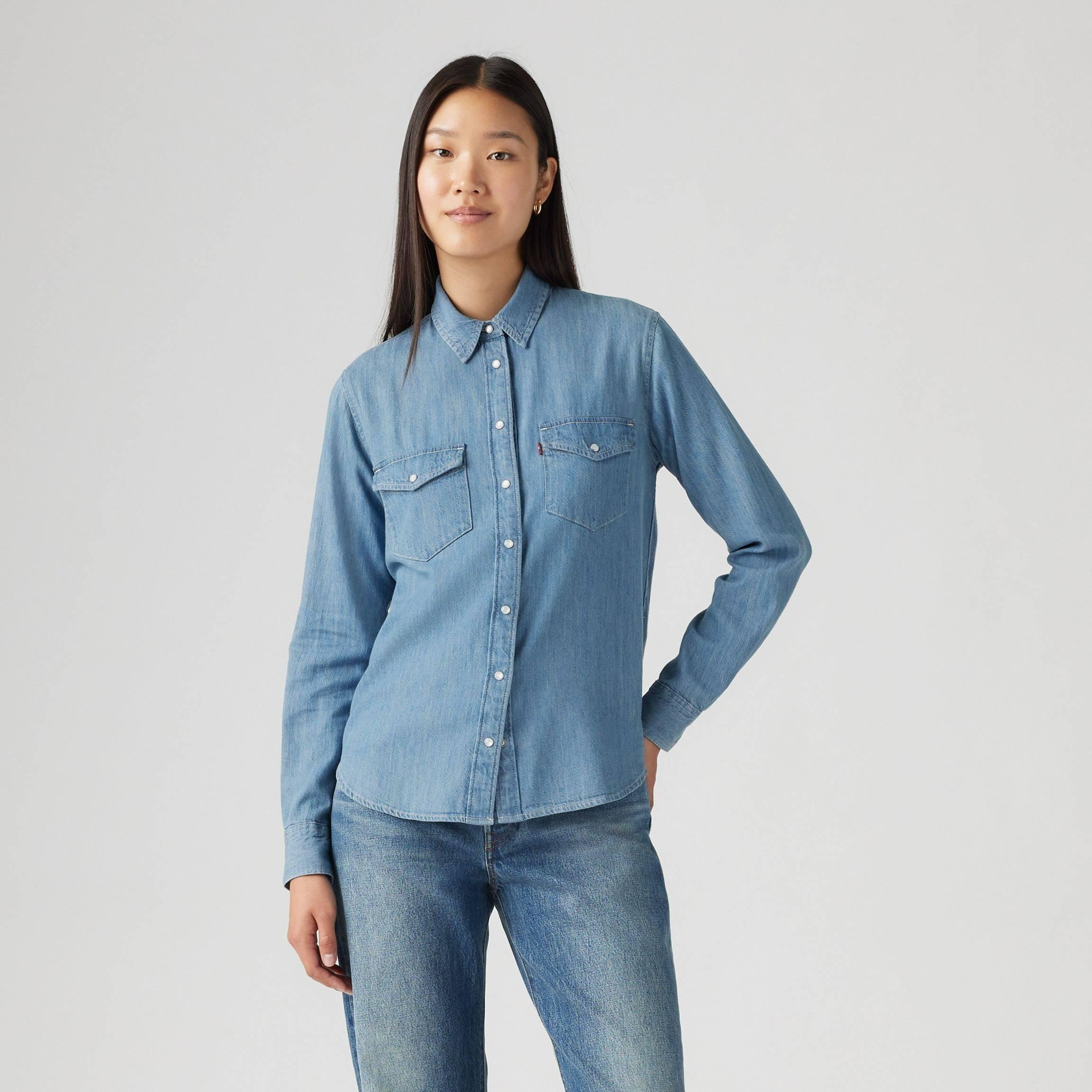 Levis Women's Iconic Western Long-Sleeve Denim Shirt - Play Break - 8 (XS)