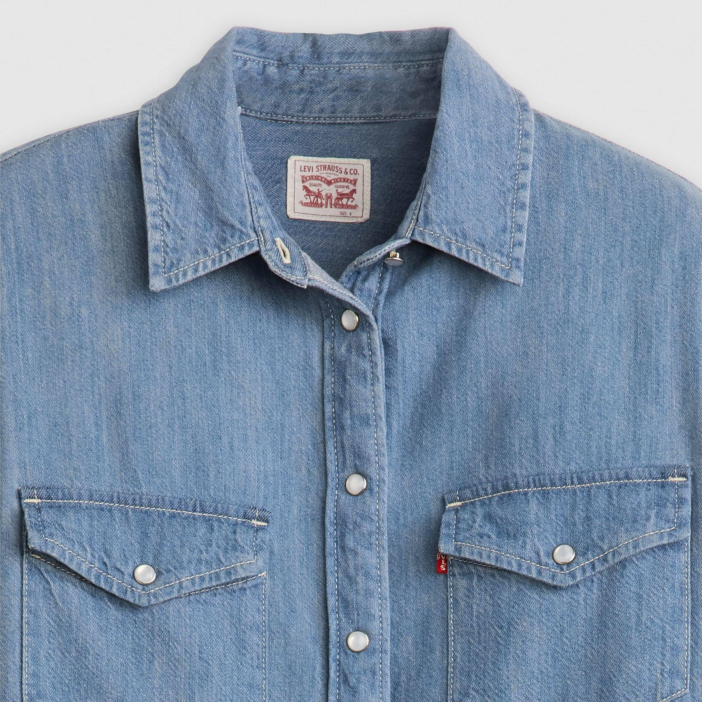 Pause Spielen - Levis - Women's Iconic Western Long-Sleeve Denim Shirt - 6