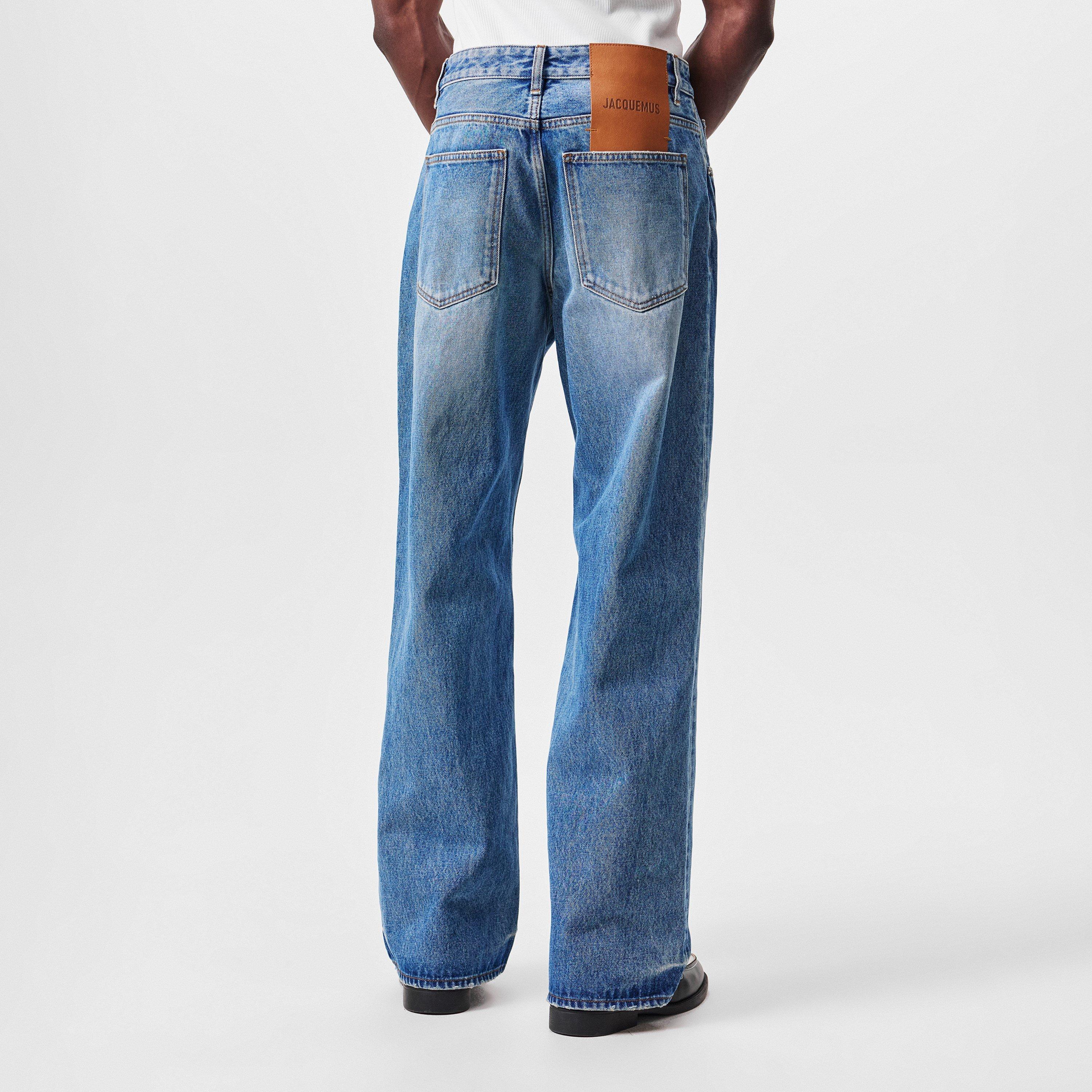 Blue - Jacquemus - Men's Jacquard Straight Leg Jeans - 4