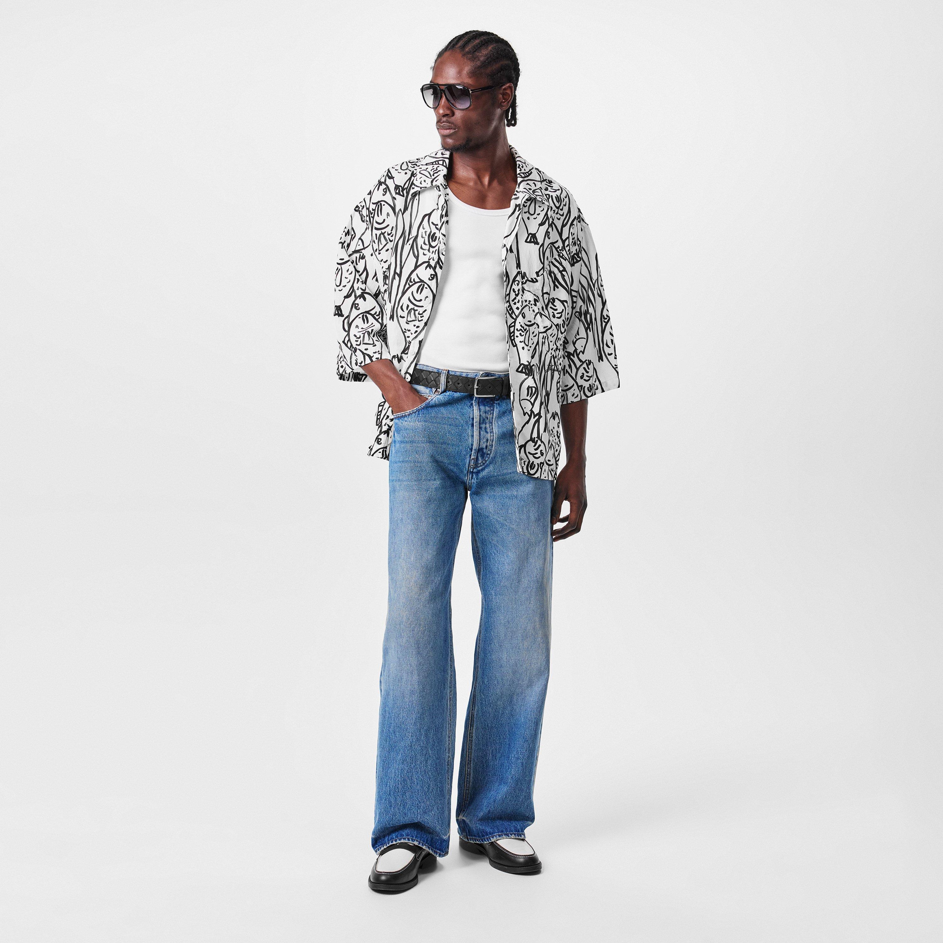 Blue - Jacquemus - Men's Jacquard Straight Leg Jeans - 6