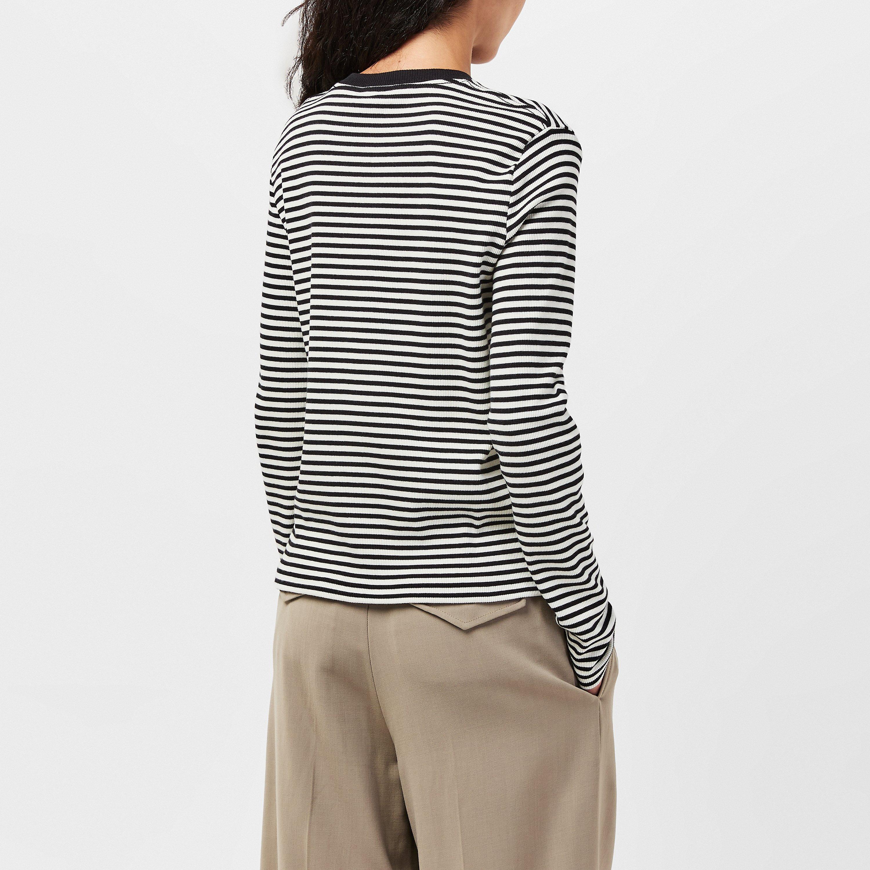 Cream/Black - Anine Bing - Alessia Long Sleeve T-Shirt - 4