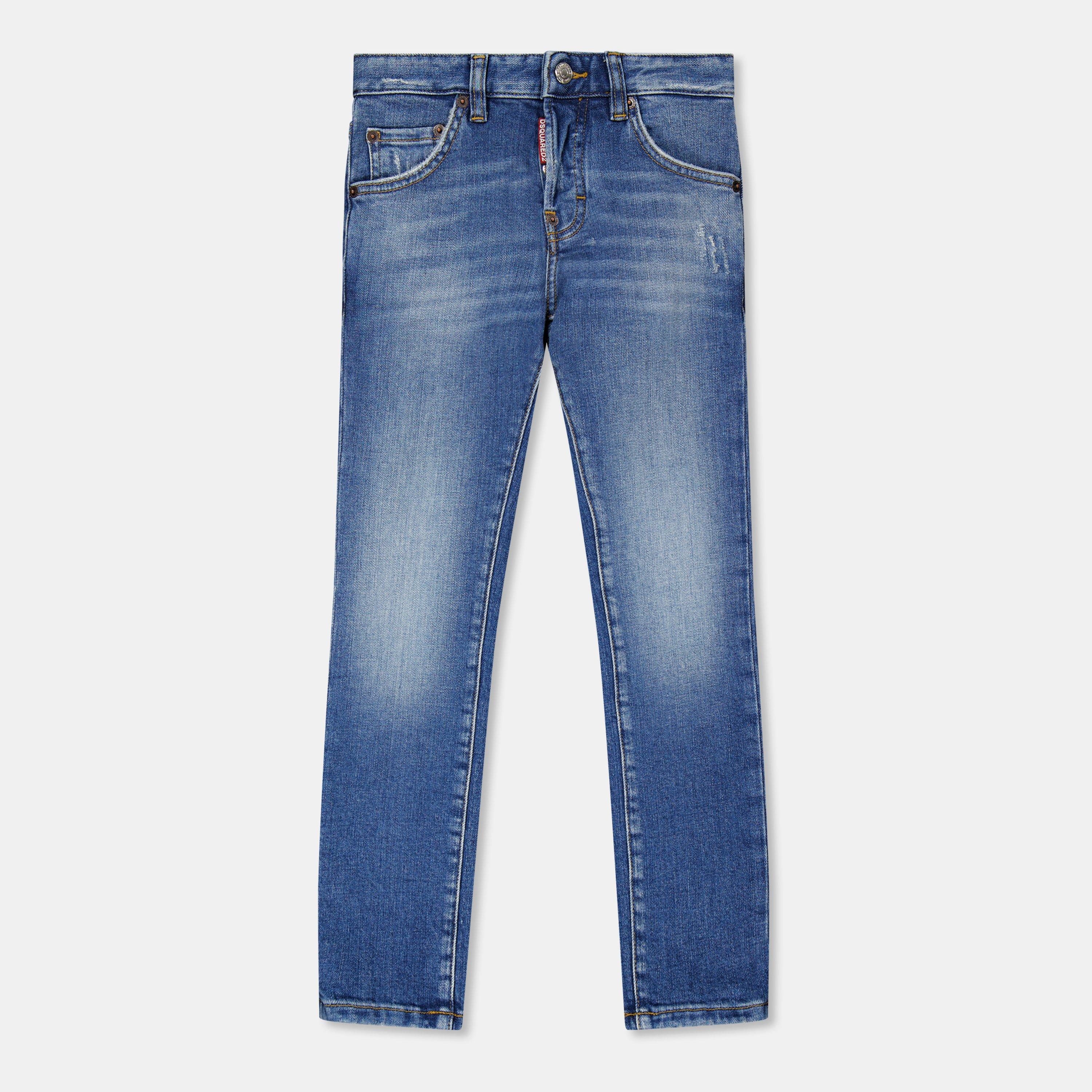 Blue DQ01 - DSquared2 - Kids' DSQ Logo Slim Fit Jeans - 1