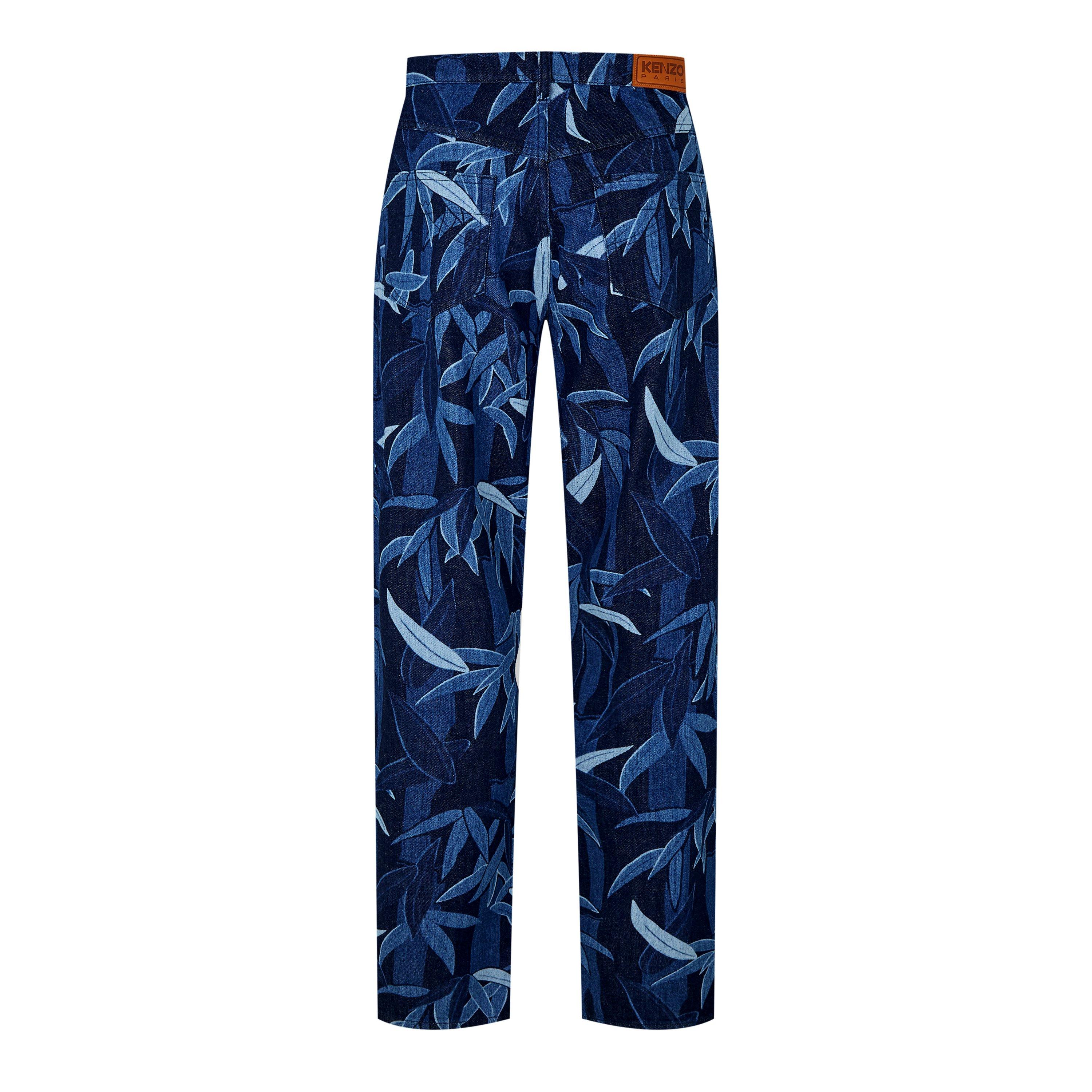 Blue - Kenzo - Men's Hawaiian Straight Leg Jeans - 2