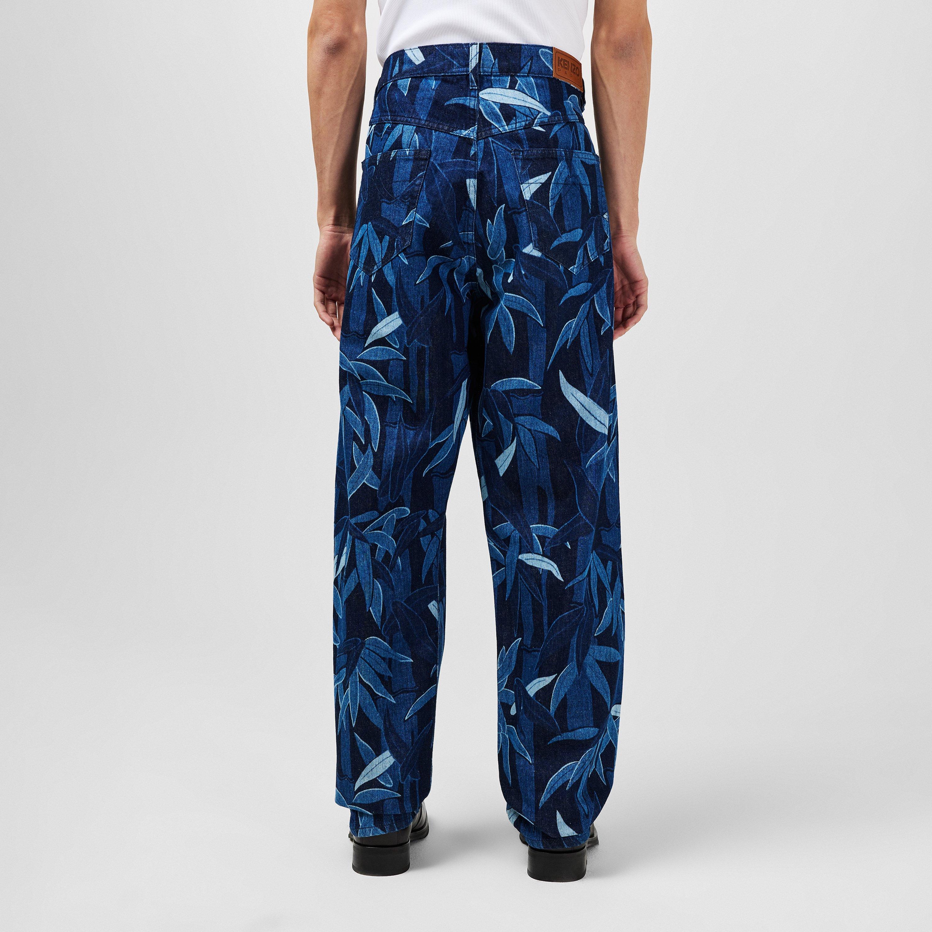 Blue - Kenzo - Men's Hawaiian Straight Leg Jeans - 4