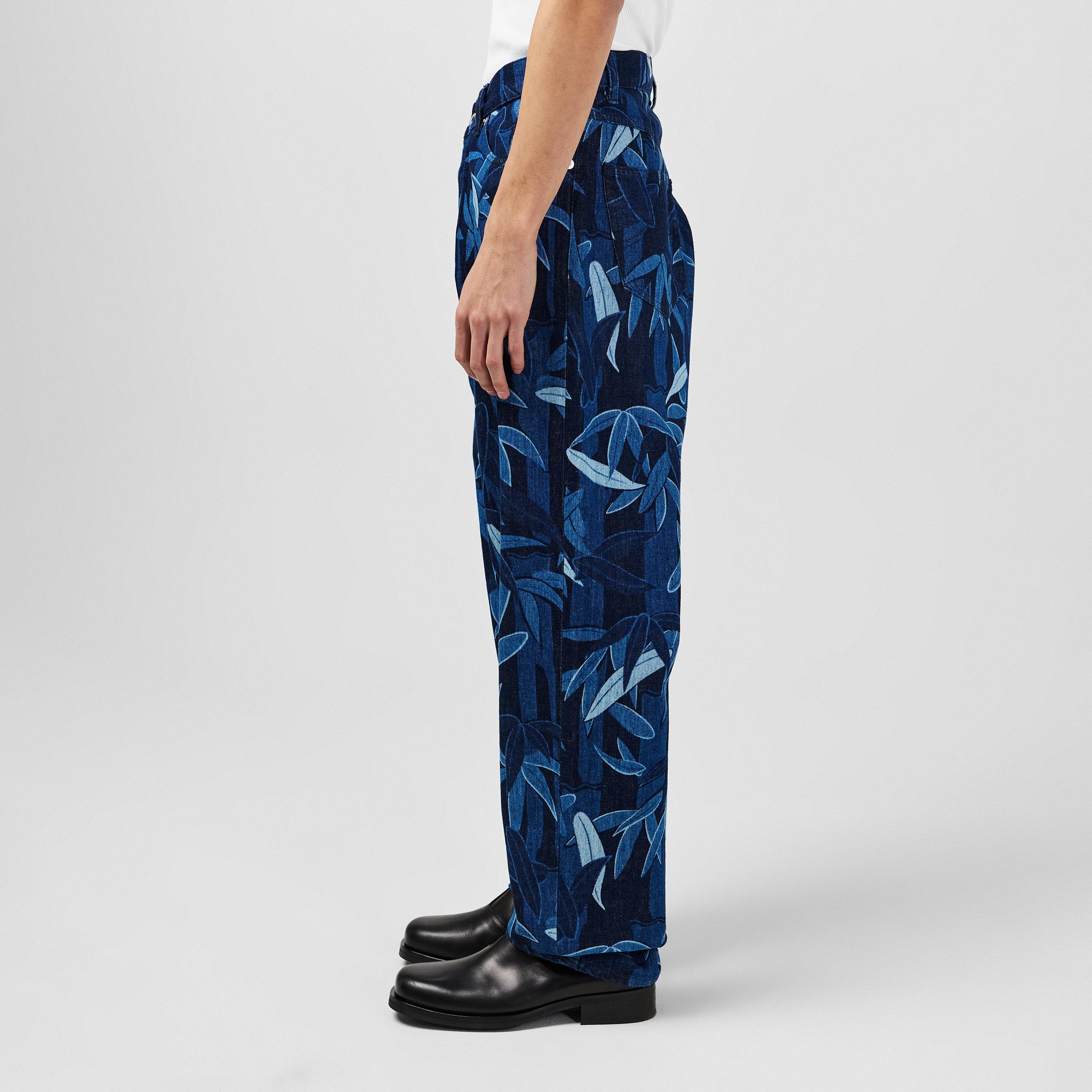 Blue - Kenzo - Men's Hawaiian Straight Leg Jeans - 5