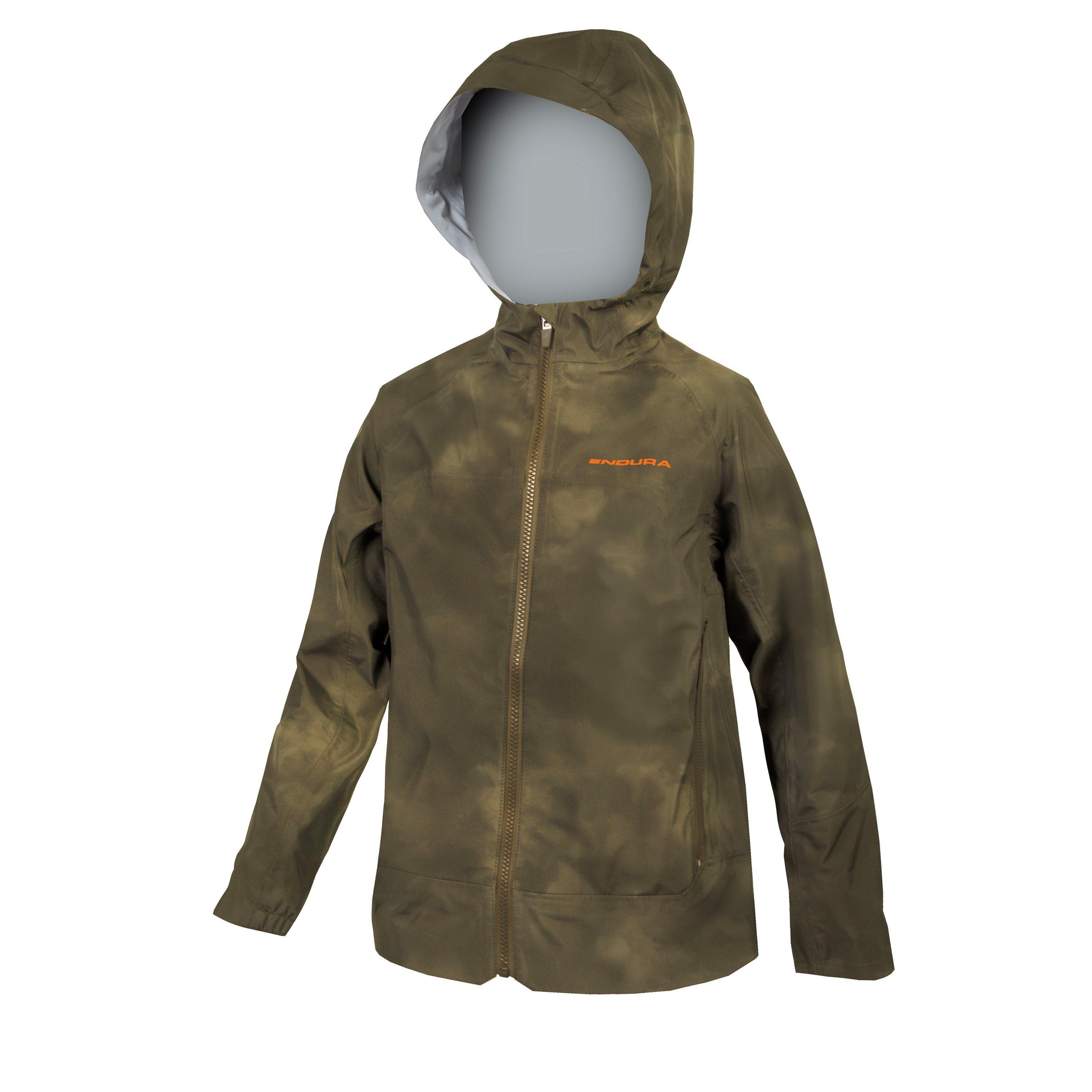 Tweed Green - Endura - Unisex Kids' Waterproof Performance Cycling Jacket