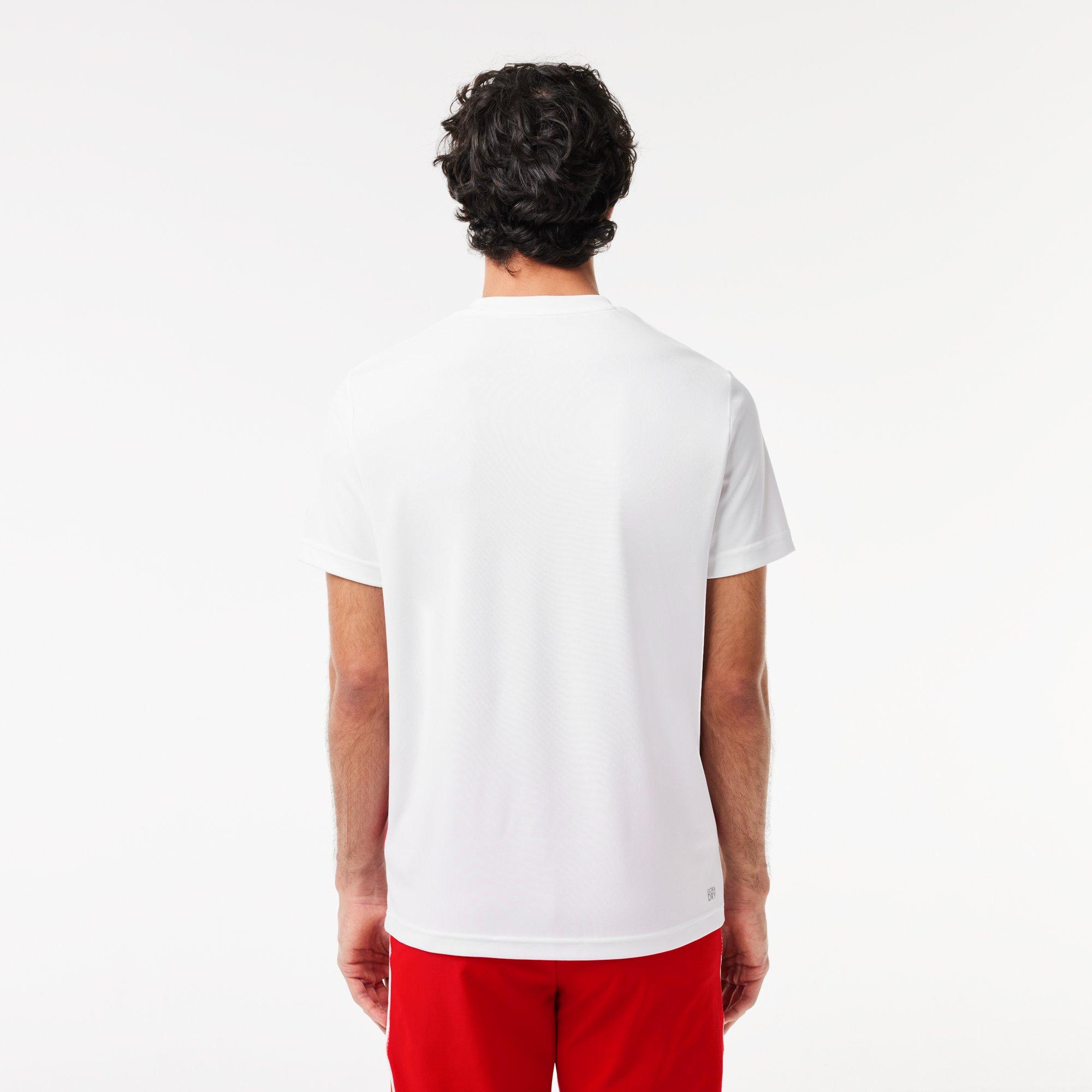 White - Lacoste - Novak Djokovic  piqué Lacoste Sport T-shirt - 2