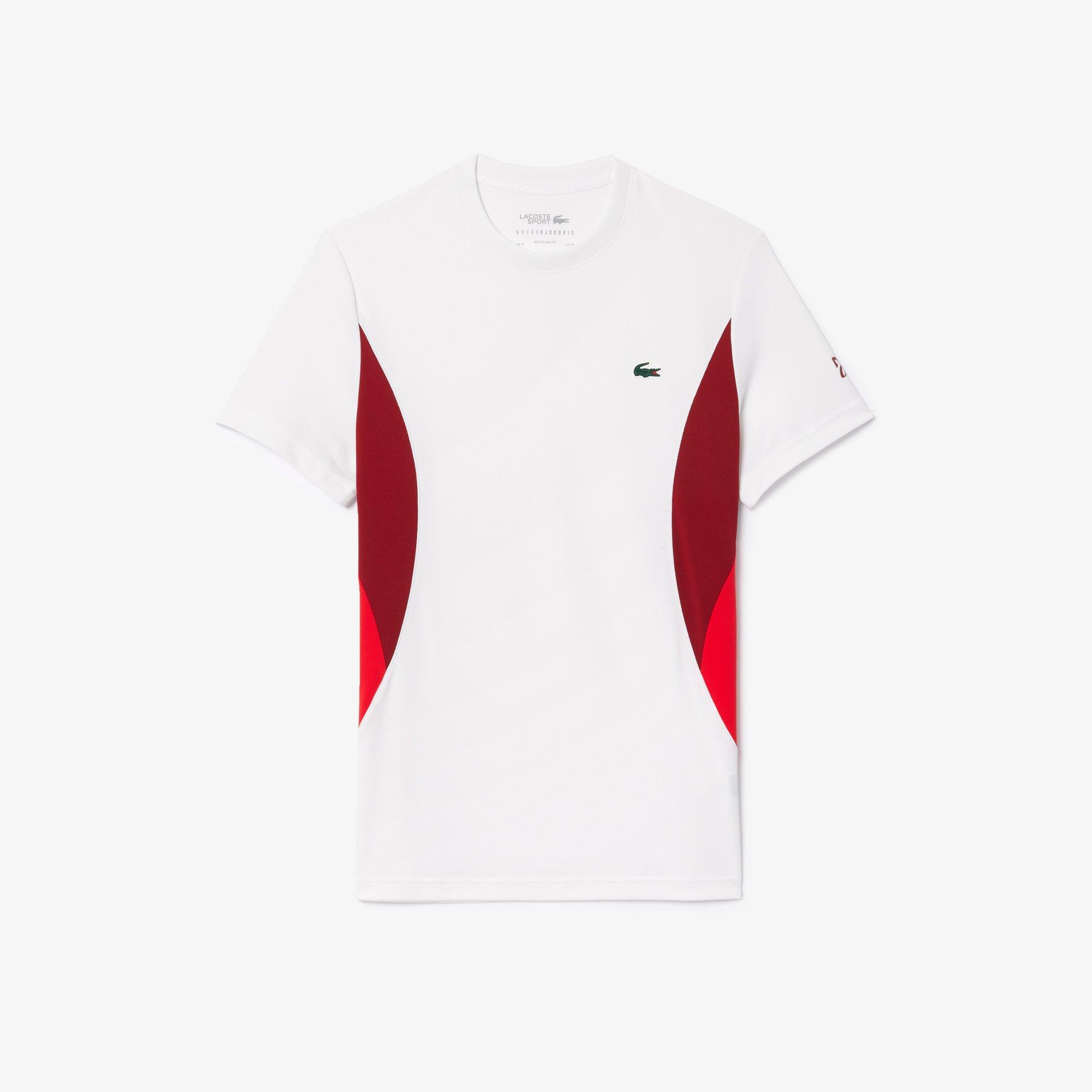 White - Lacoste - Novak Djokovic  piqué Lacoste Sport T-shirt - 4