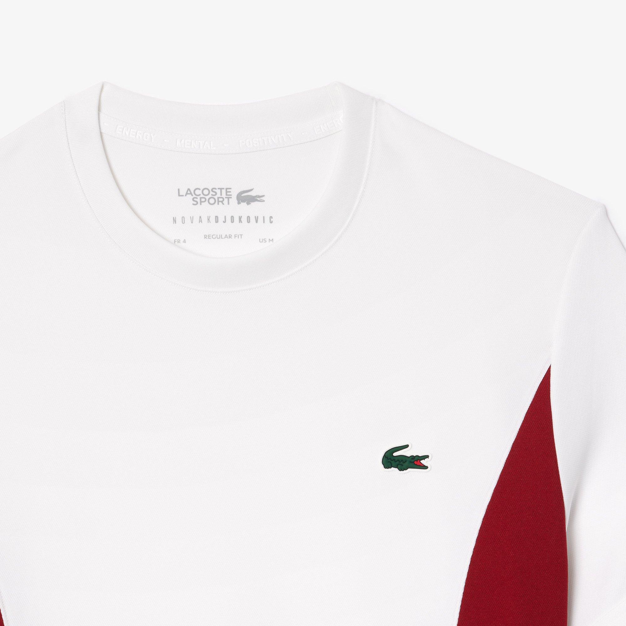White - Lacoste - Novak Djokovic  piqué Lacoste Sport T-shirt - 5