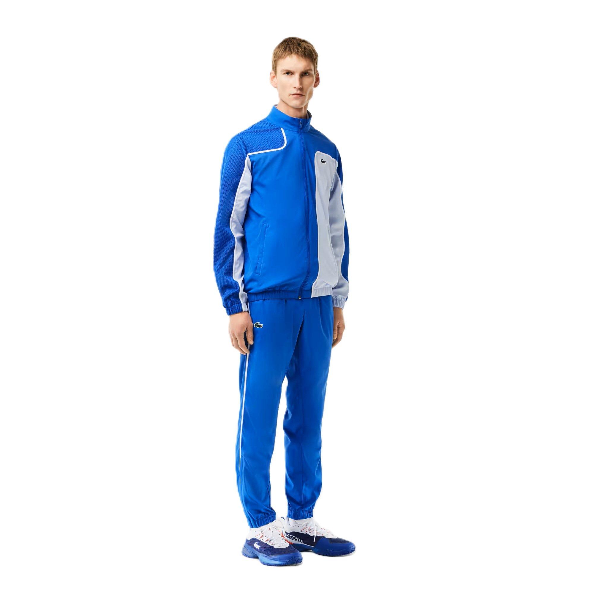 Lacoste Men's Logo Stripe Performance Tracksuit - Navy Blue/White - XS