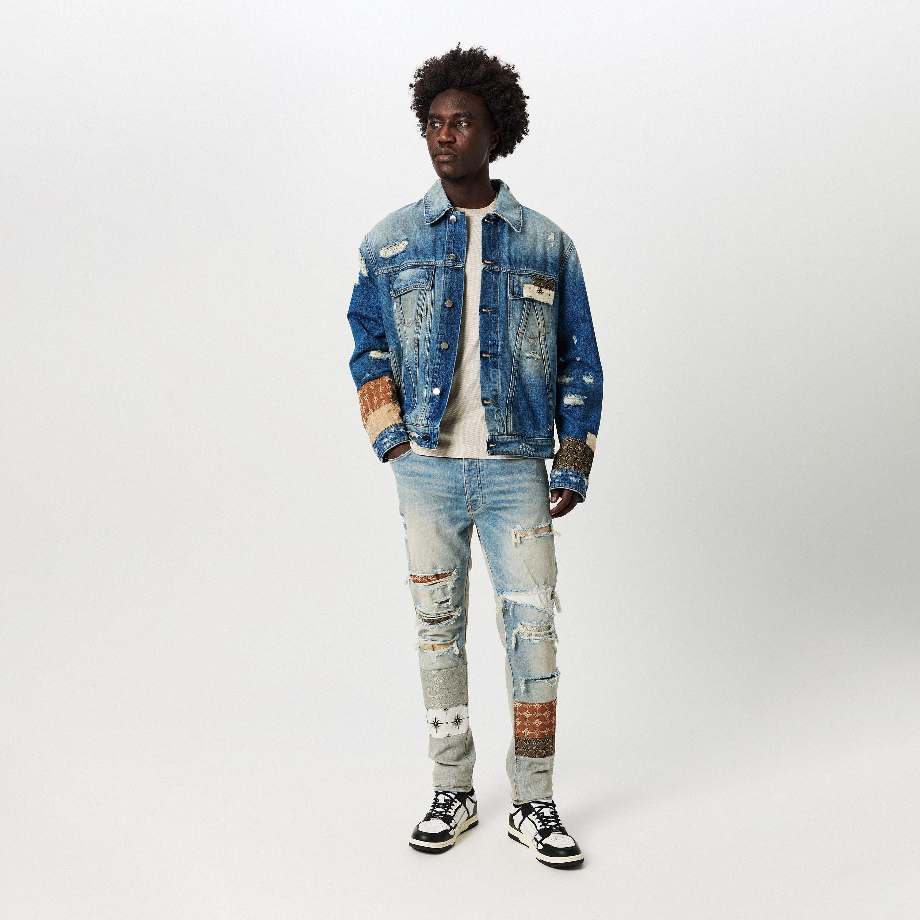 Antique Indigo - Amiri - Men's Distressed Skinny Jeans - 6