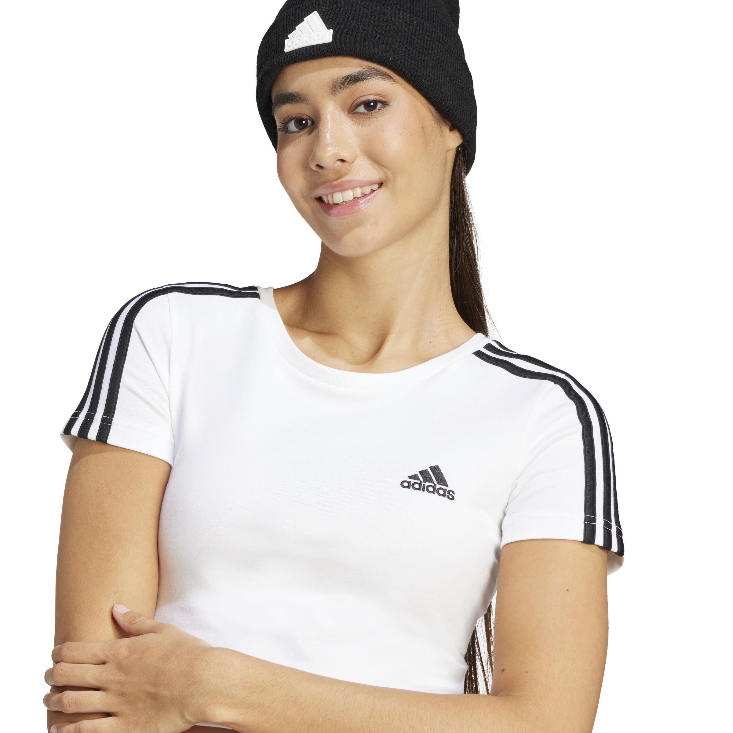 Wit - adidas - Essentials 3-Stripes T-Shirt Womens - 4